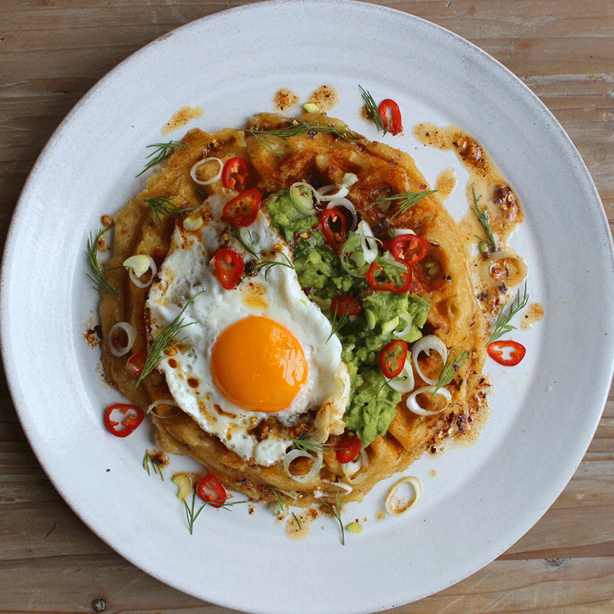 Breakfast in Bed: Loaded Potato Waffles