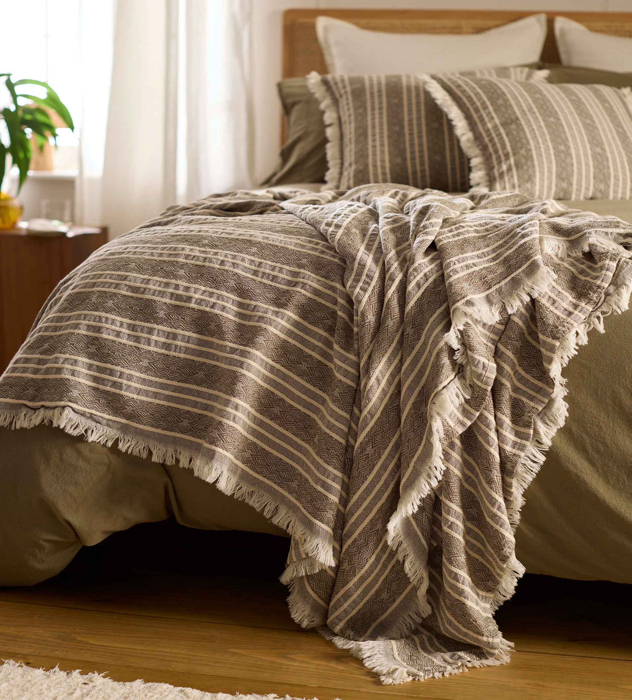 Arlo Stripe 100% Cotton Blanket