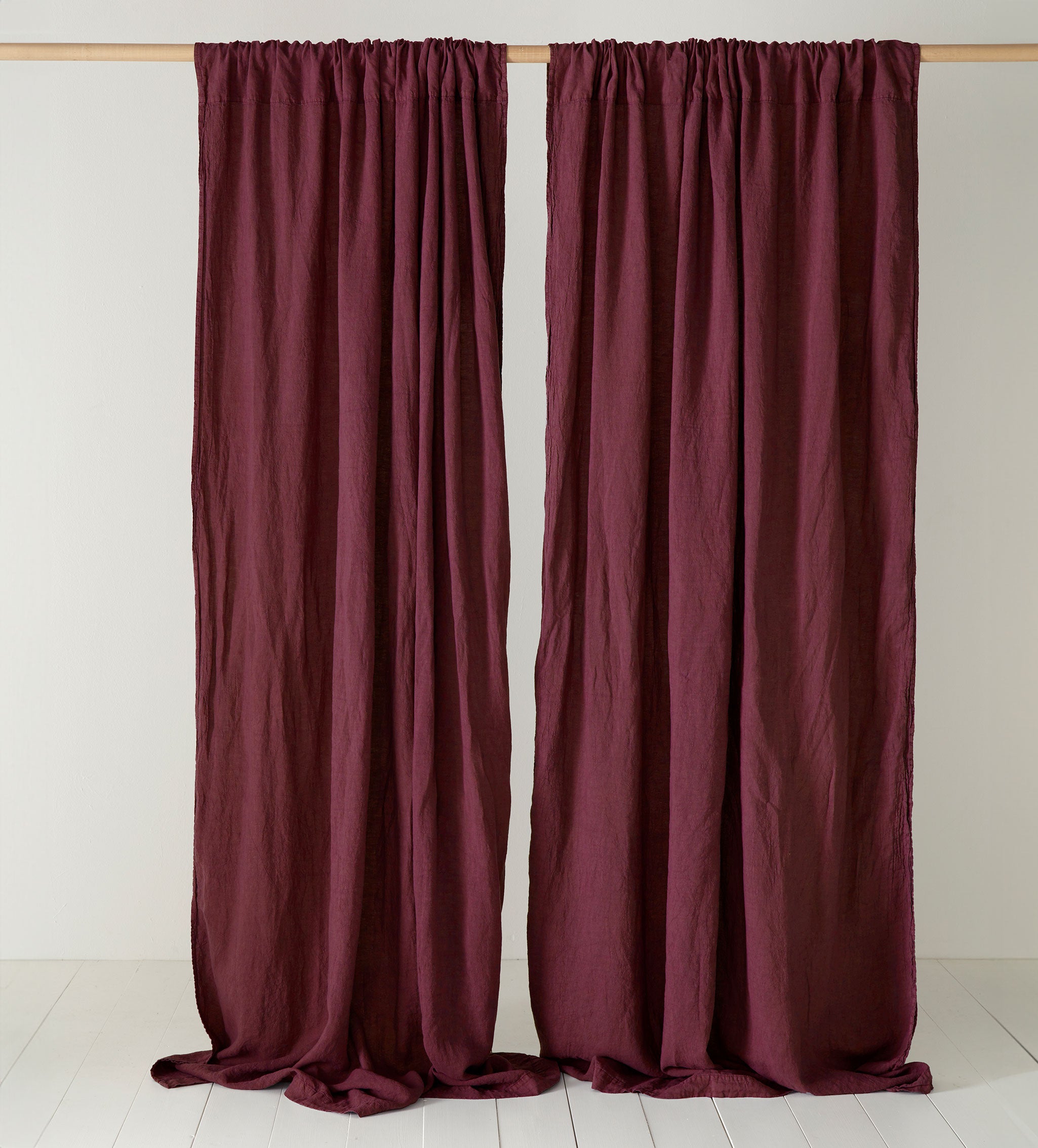 Beetroot 100 Linen Loop Top Curtain (Single) Secret Linen Store