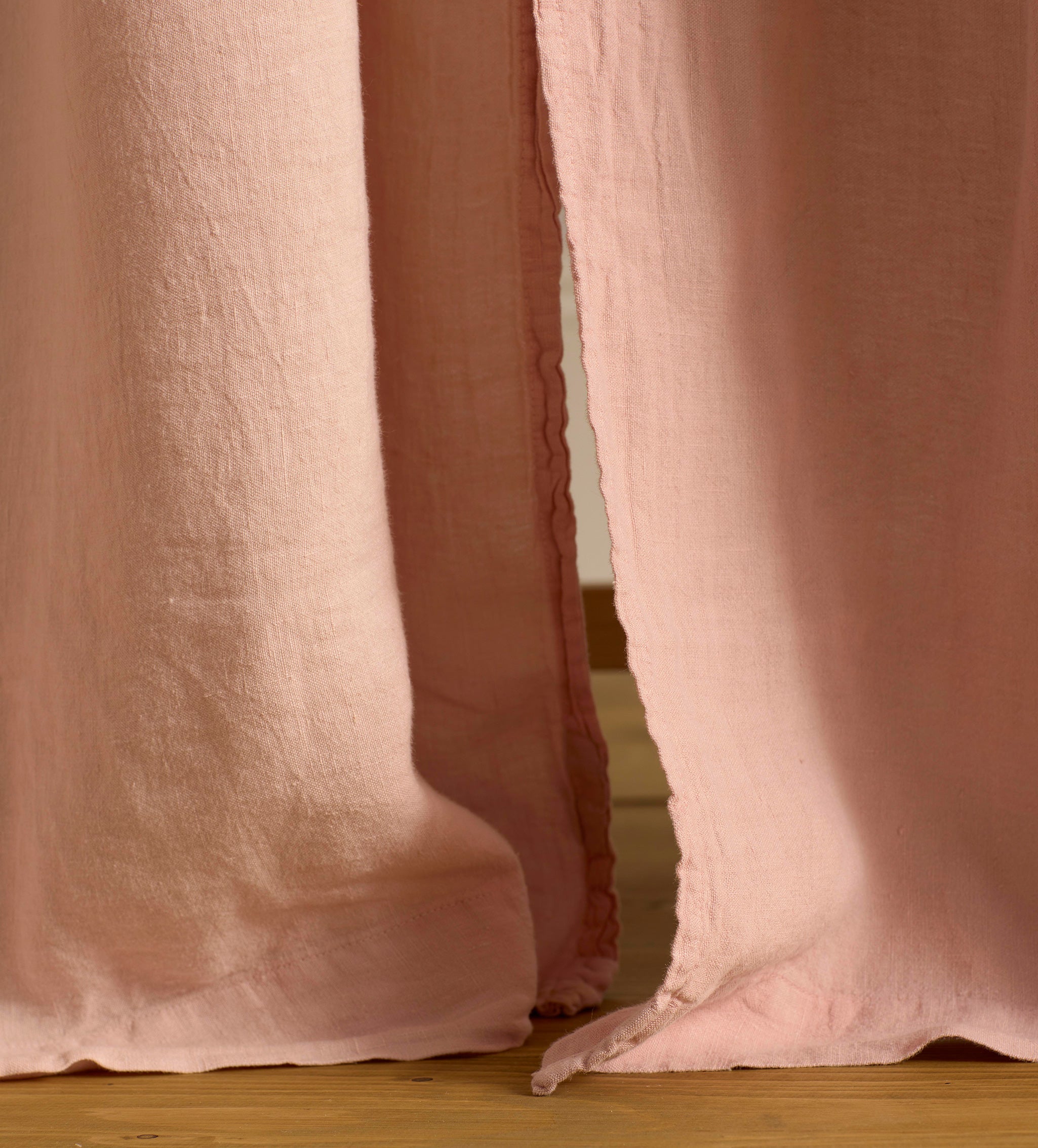 Blush Pink 100% Linen Loop Top Curtain (Single)