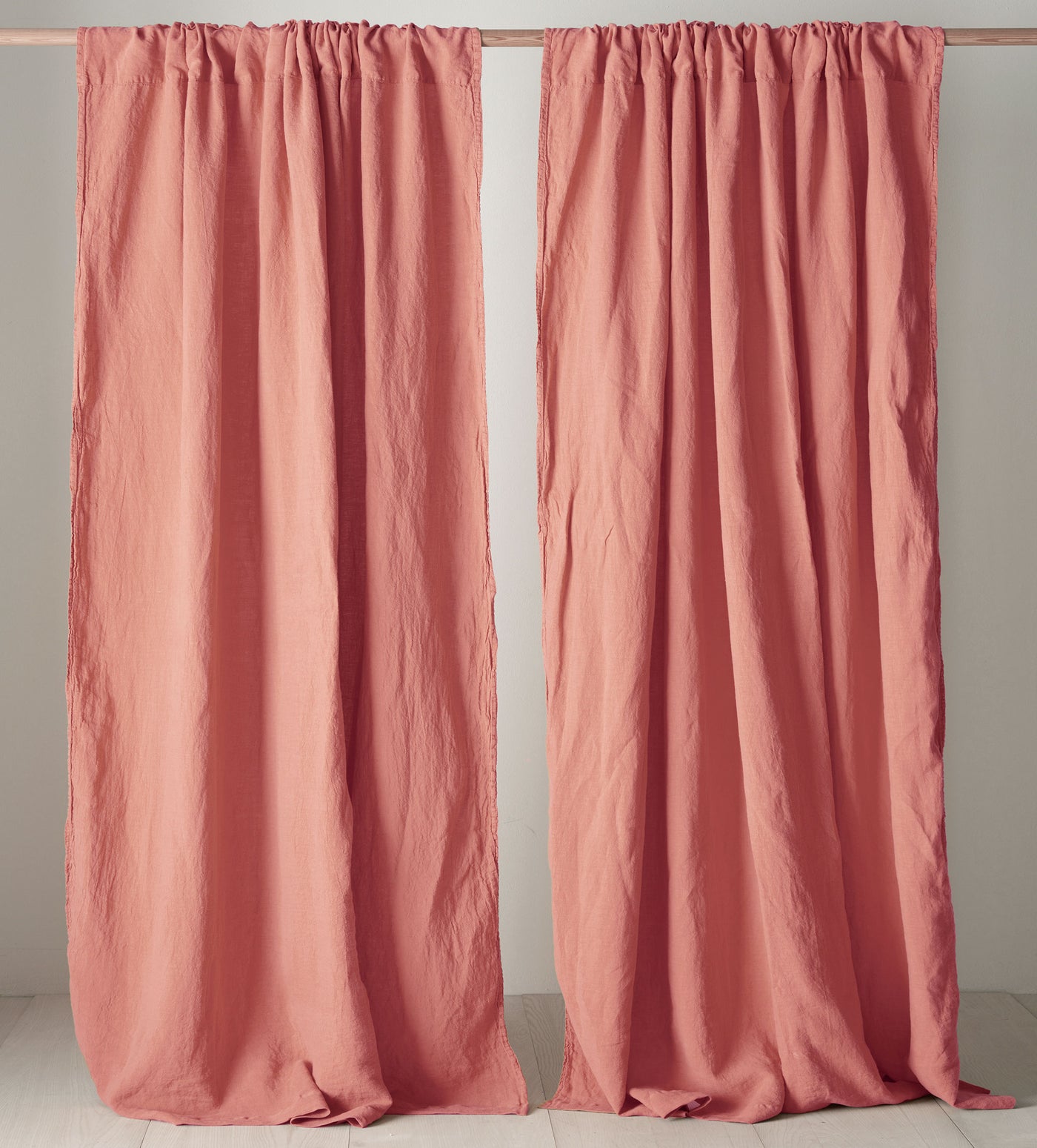 Canyon Pink 100% Linen Loop Top Curtain (Single)