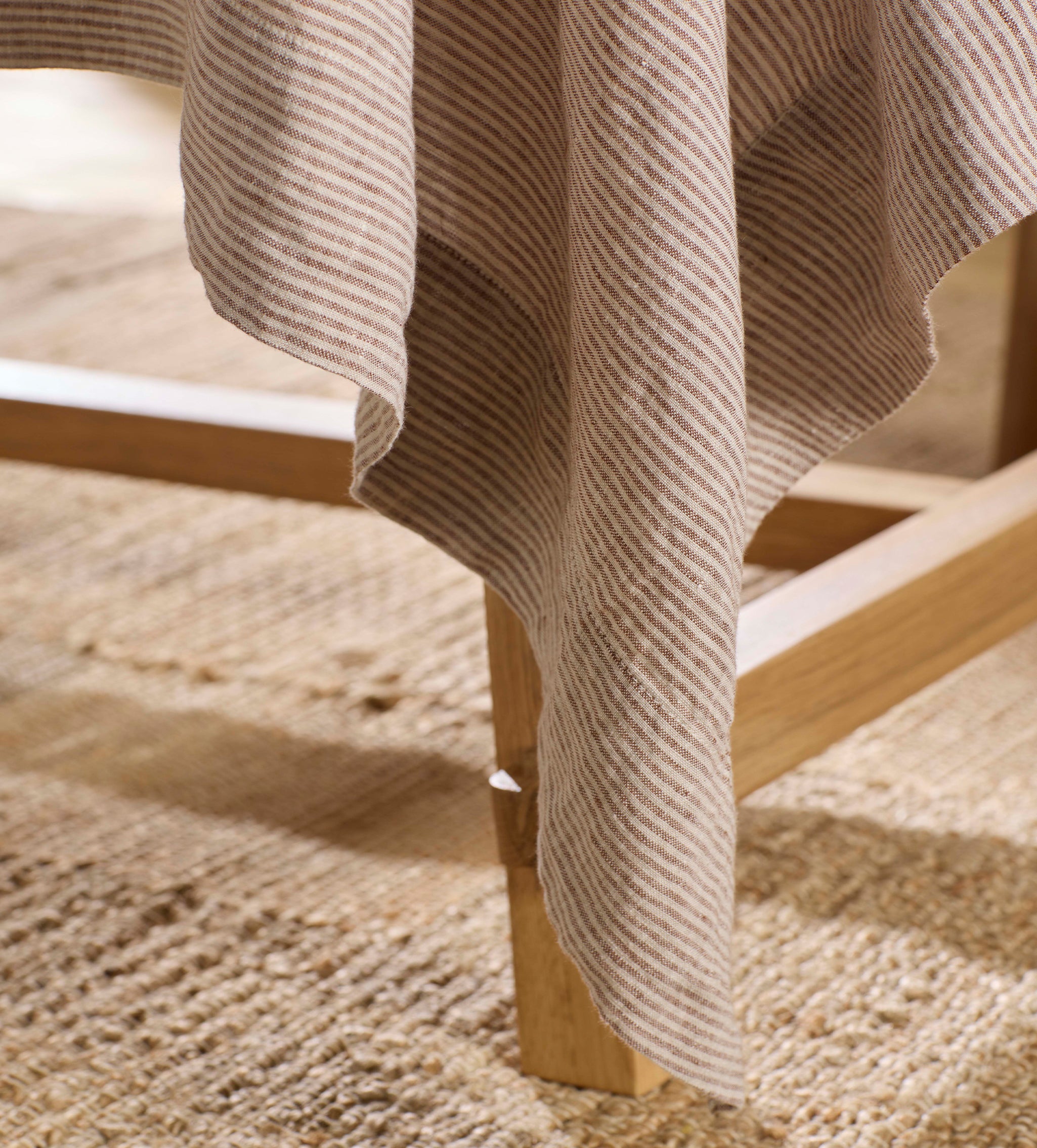 Conker Sid Stripe 100% Linen Tablecloth