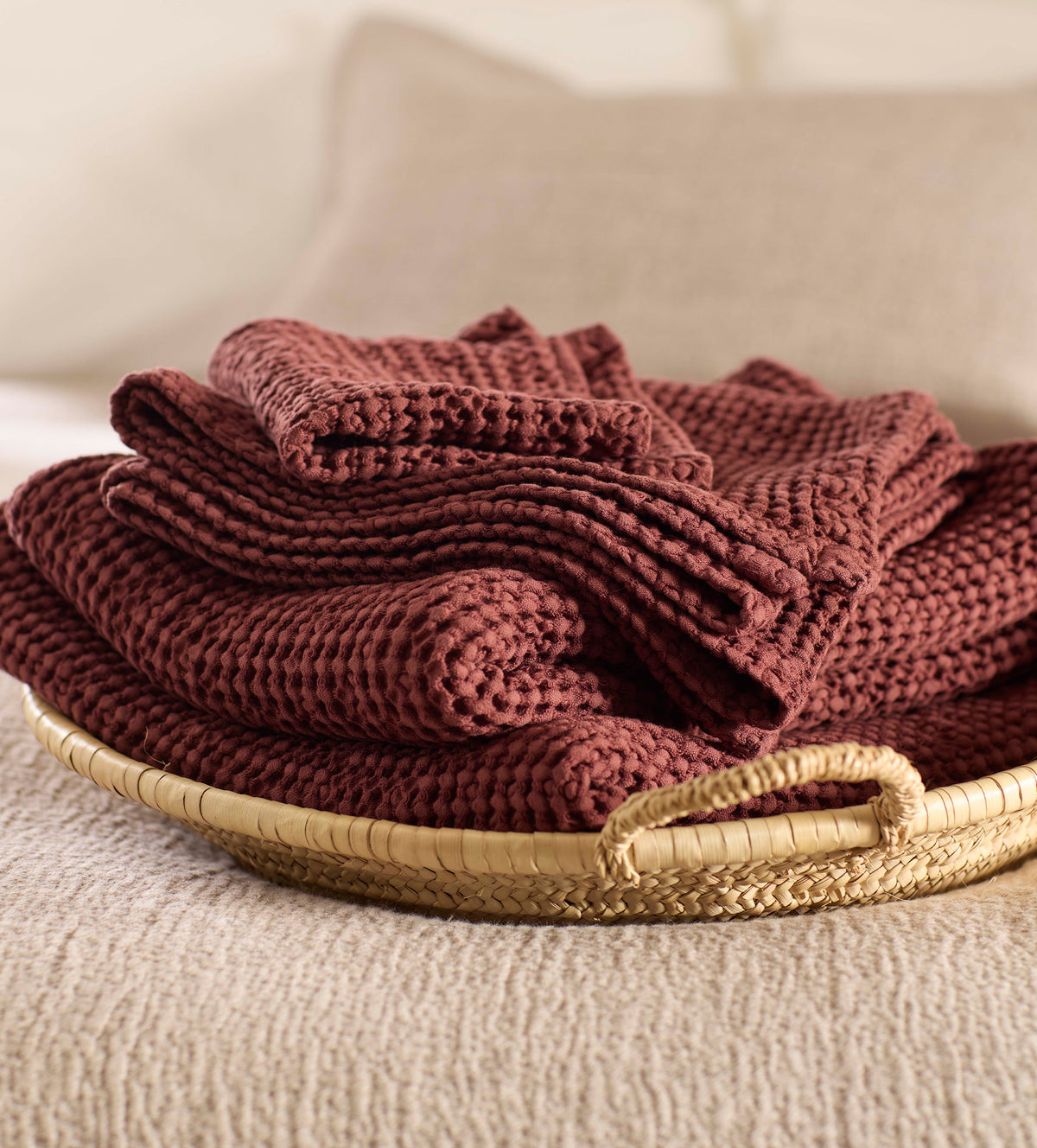 Conker Waffle 100% Organic Cotton Towels