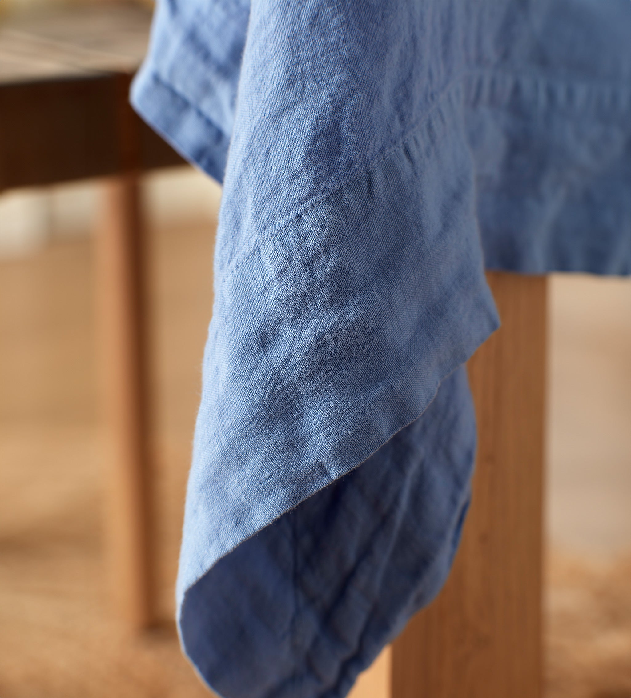 Cornflower Blue 100% Linen Tablecloth