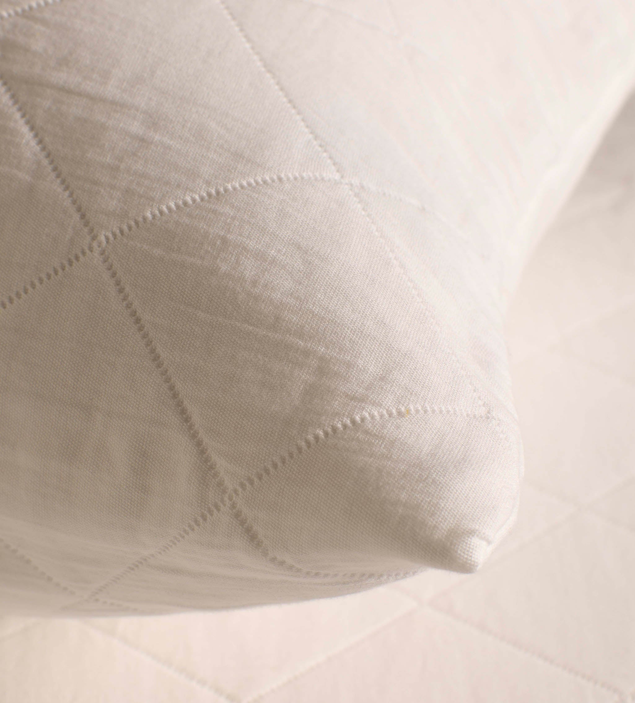 White Quilted 100% Organic Cotton Pillow Protector