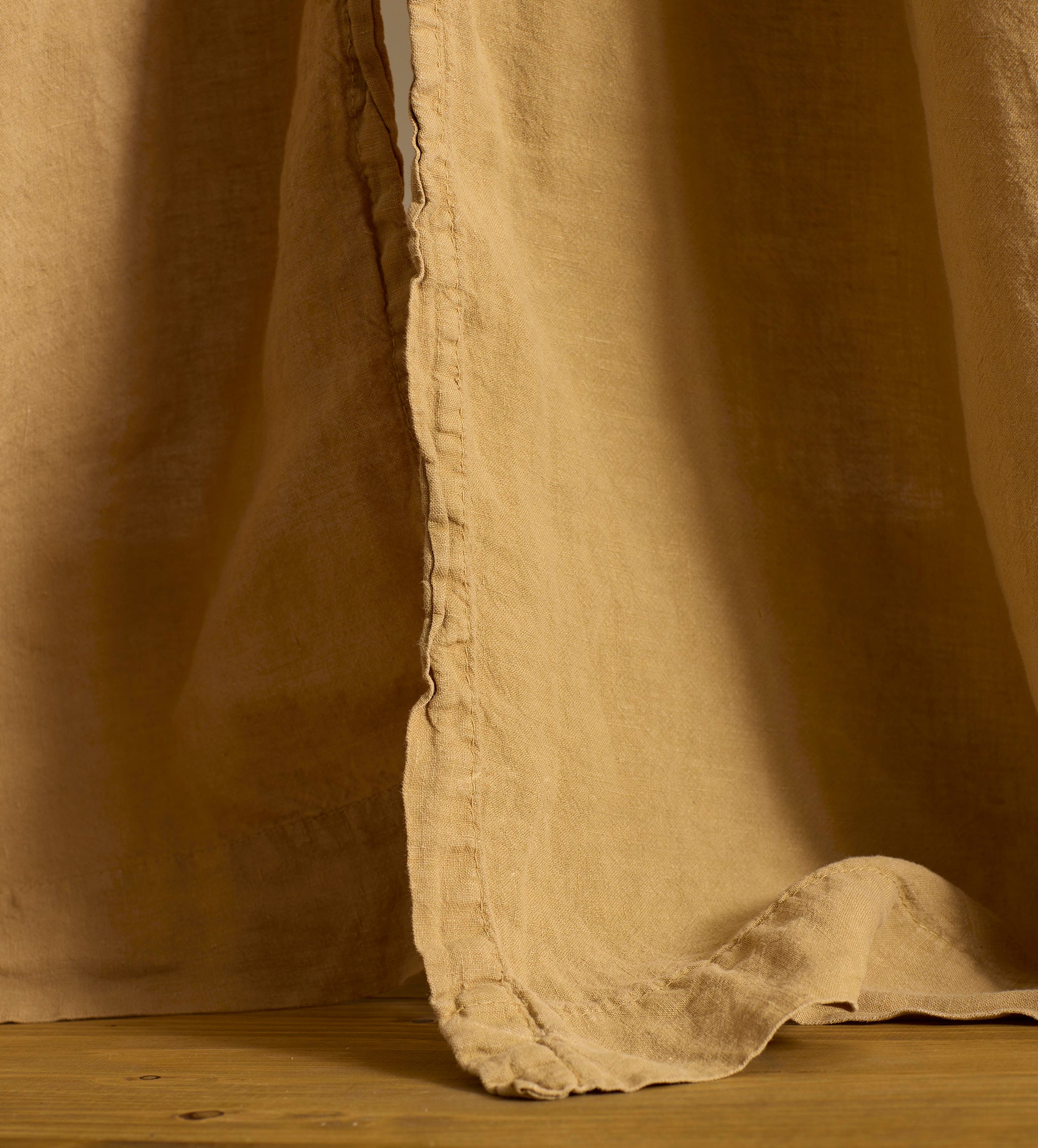 Cumin 100% Linen Loop Top Curtain (Single)