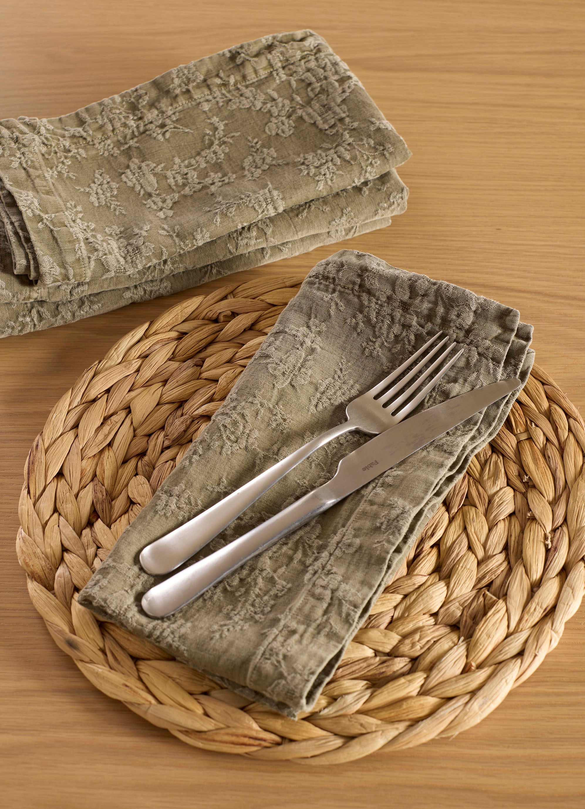 Dark Olive Claudia Cotton Linen Napkins - Set of 4