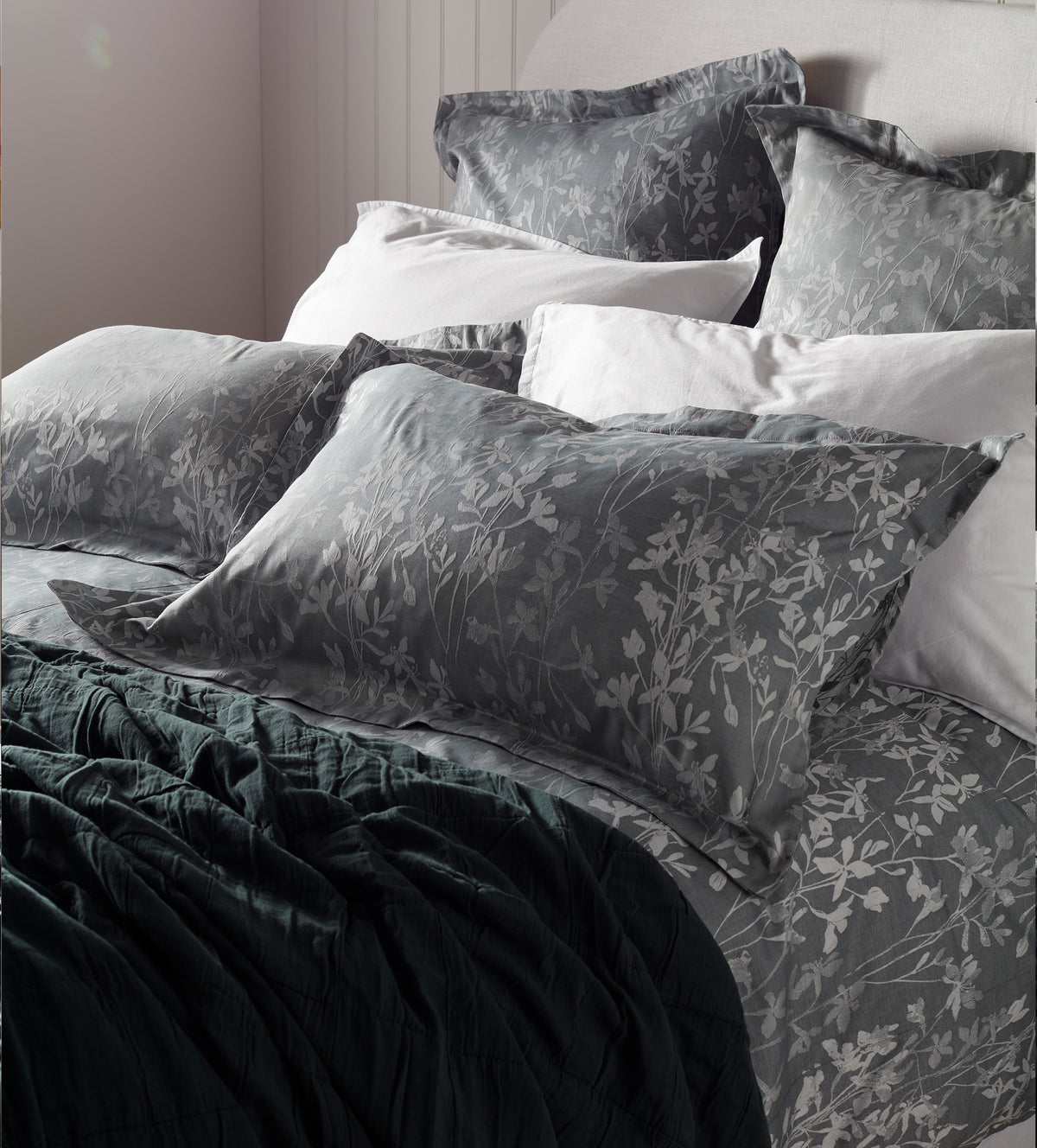 Florence Floral Jacquard 100% Cotton Pillowcase