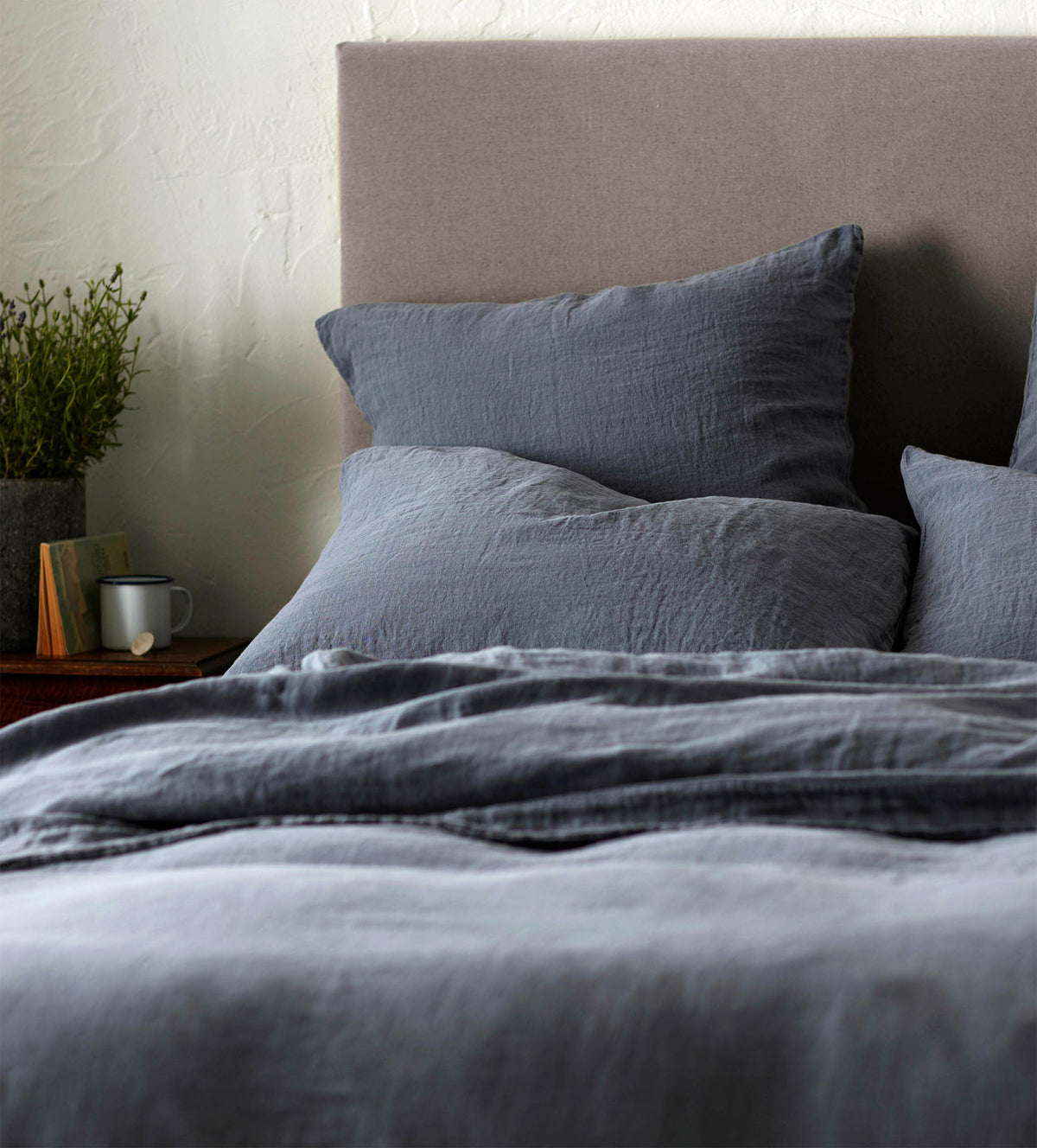 French Blue 100% Linen Housewife Pillowcase