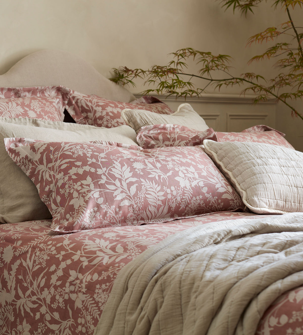 Fern Jacquard 100% Cotton Pillowcase