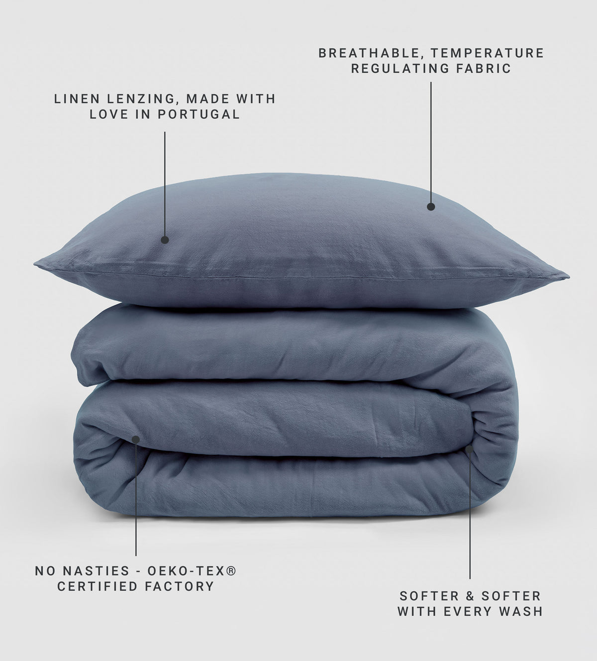 French Blue Super Hero Linen Blend Bed Linen
