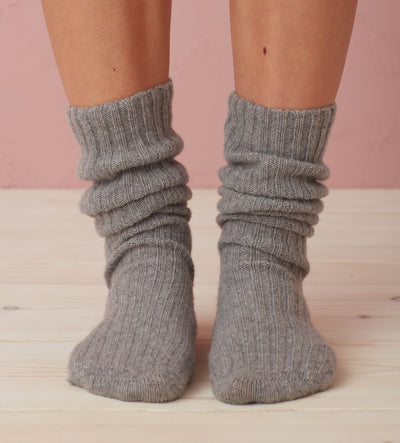 Grey Marl Maisie Lambswool Socks