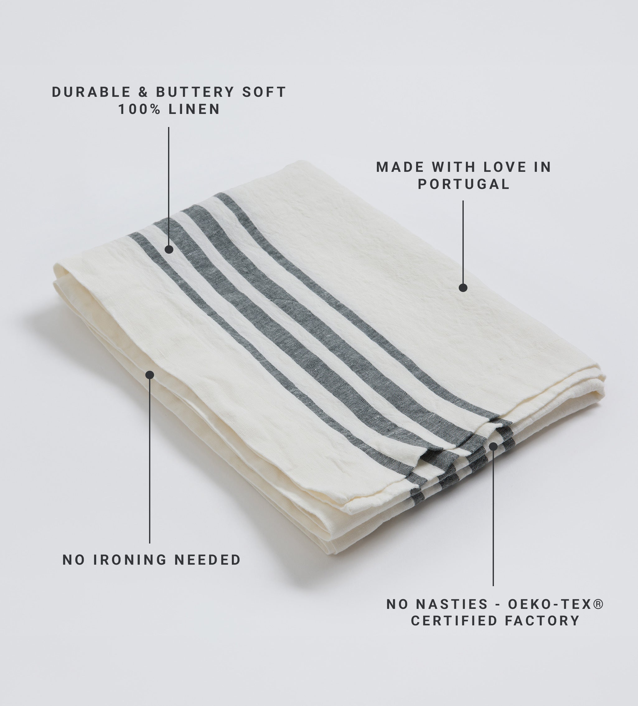 Soot Edith 100% Linen Table Runner