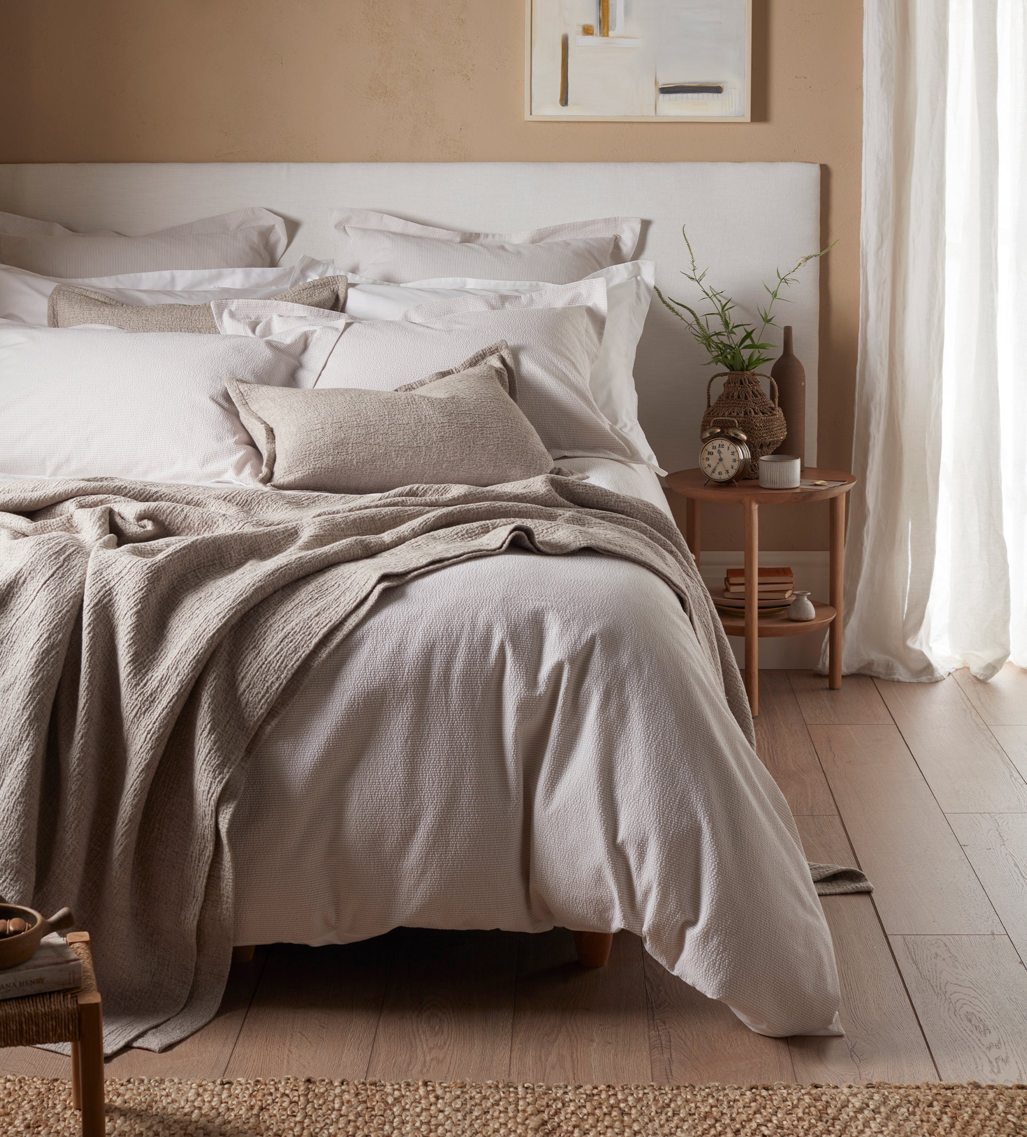 Natural Seersucker Stripe 100 Cotton Bed Linen Secret Linen Store