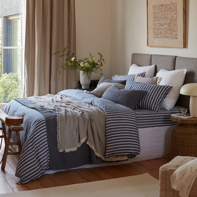 French Blue Fred Brushed 100% Cotton Duvet Cover