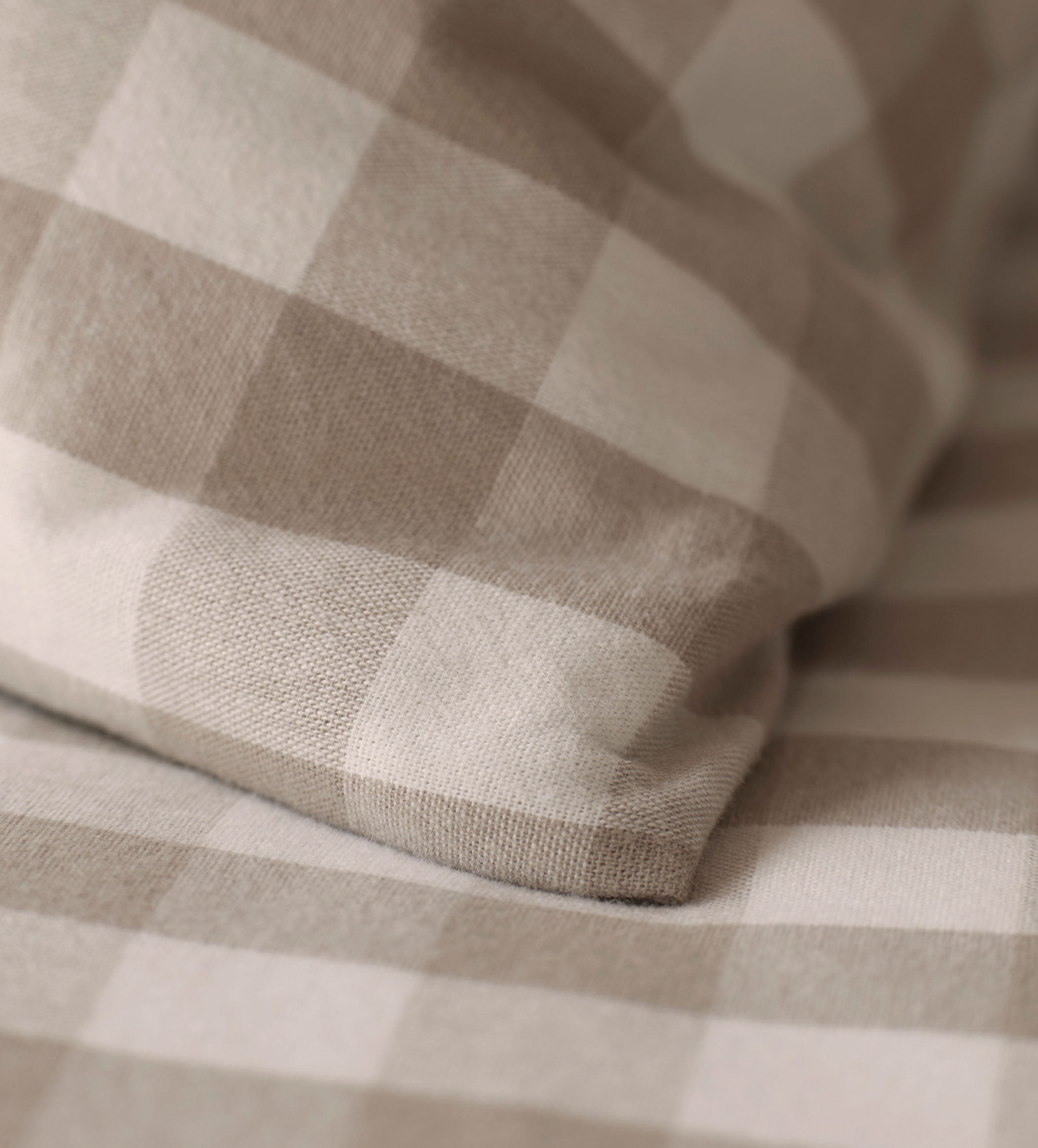 Natural Gilbert Gingham Brushed 100% Organic Cotton Duvet Cover