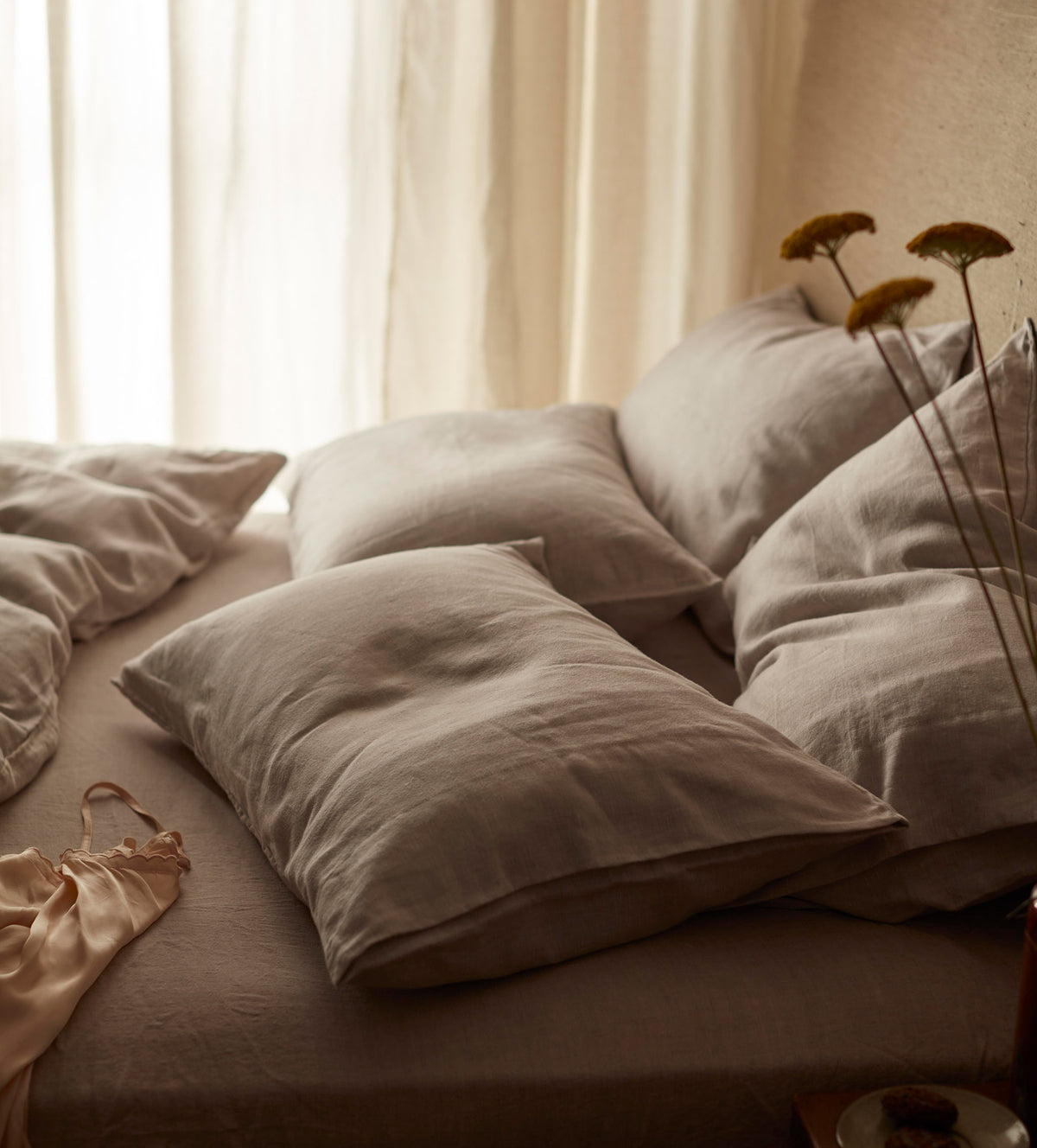 Natural Brushed 100% Linen Bed Linen
