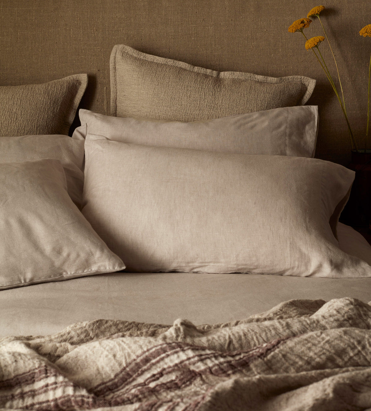 Natural Brushed 100% Linen Bed Linen