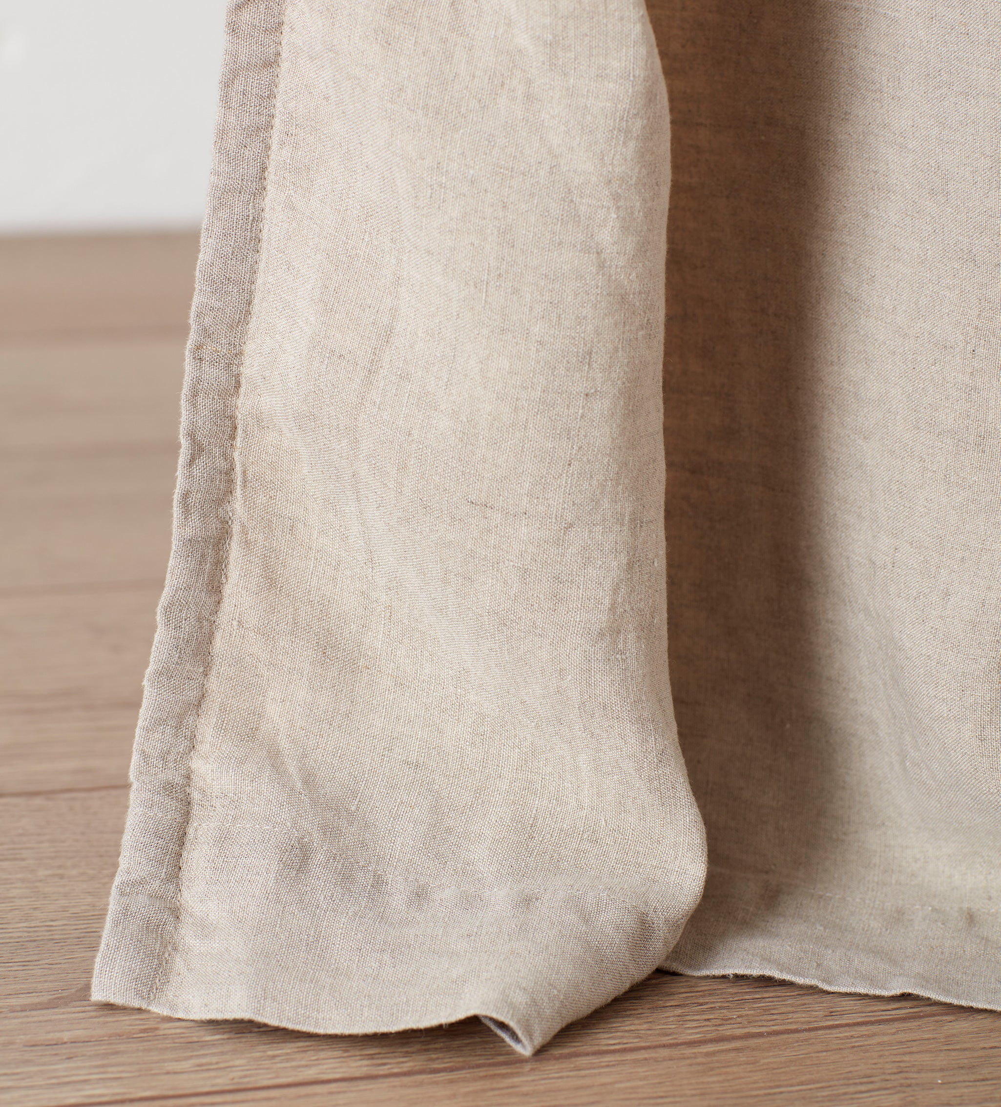 Natural Linen Lined Loop Top Curtains (Pair)