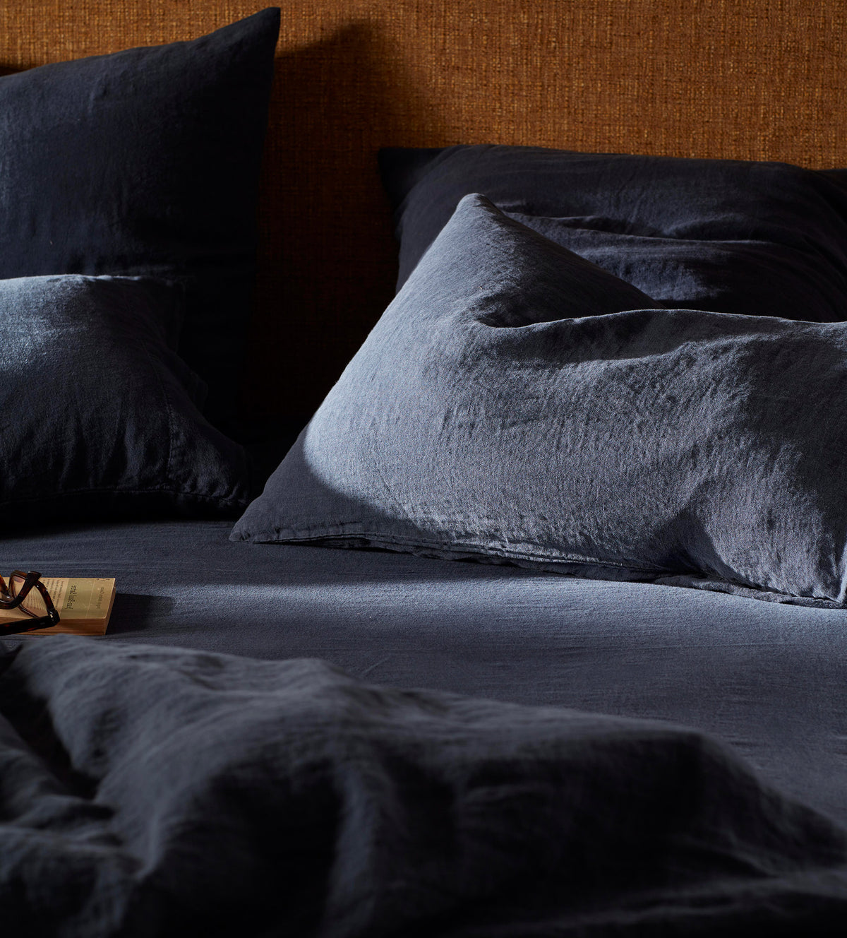 Navy Blue 100% Linen Duvet Cover