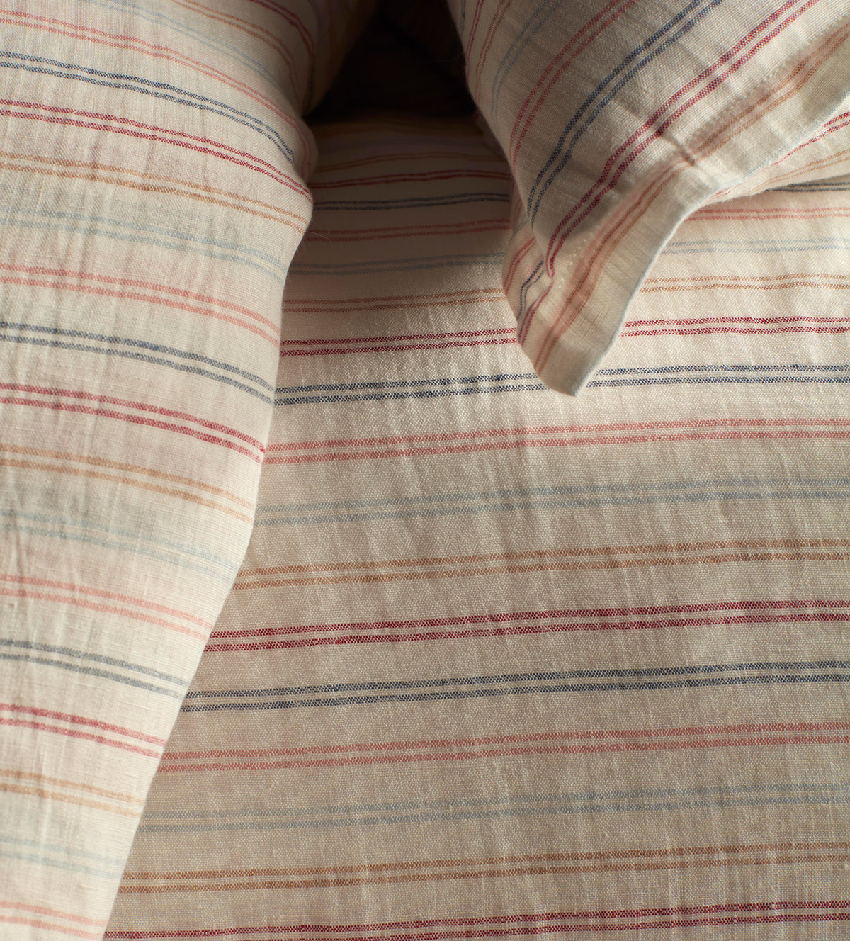 Olivia Stripe 100% Linen Fitted Sheet