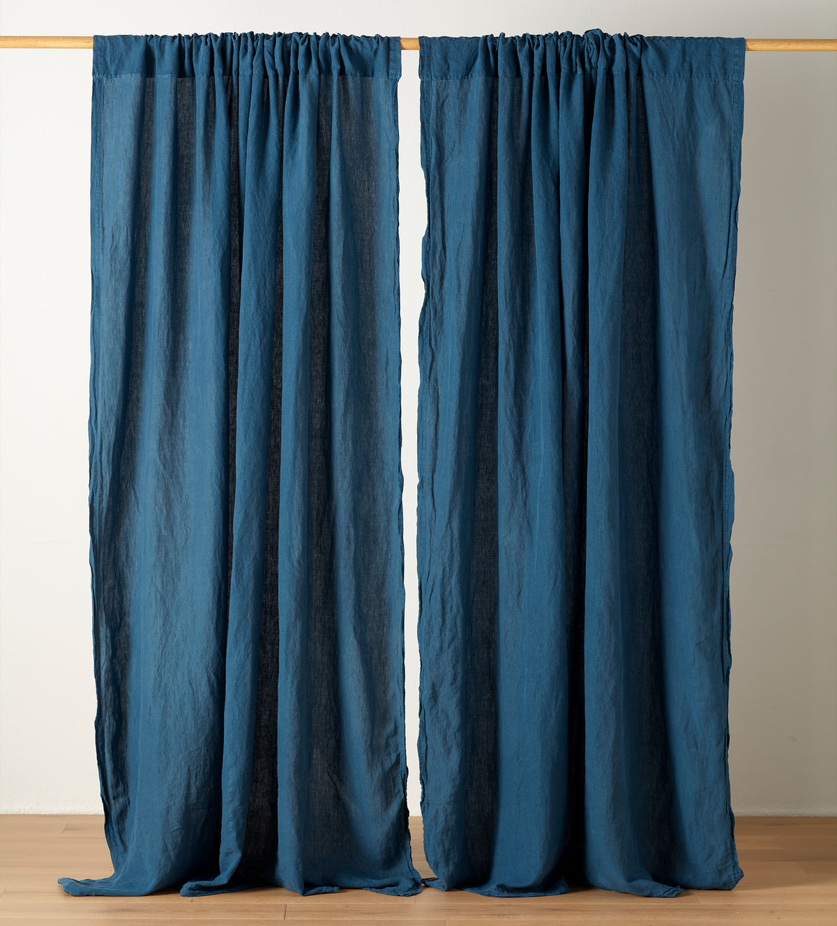 Peacock 100% Linen Loop Top Curtain (Single)