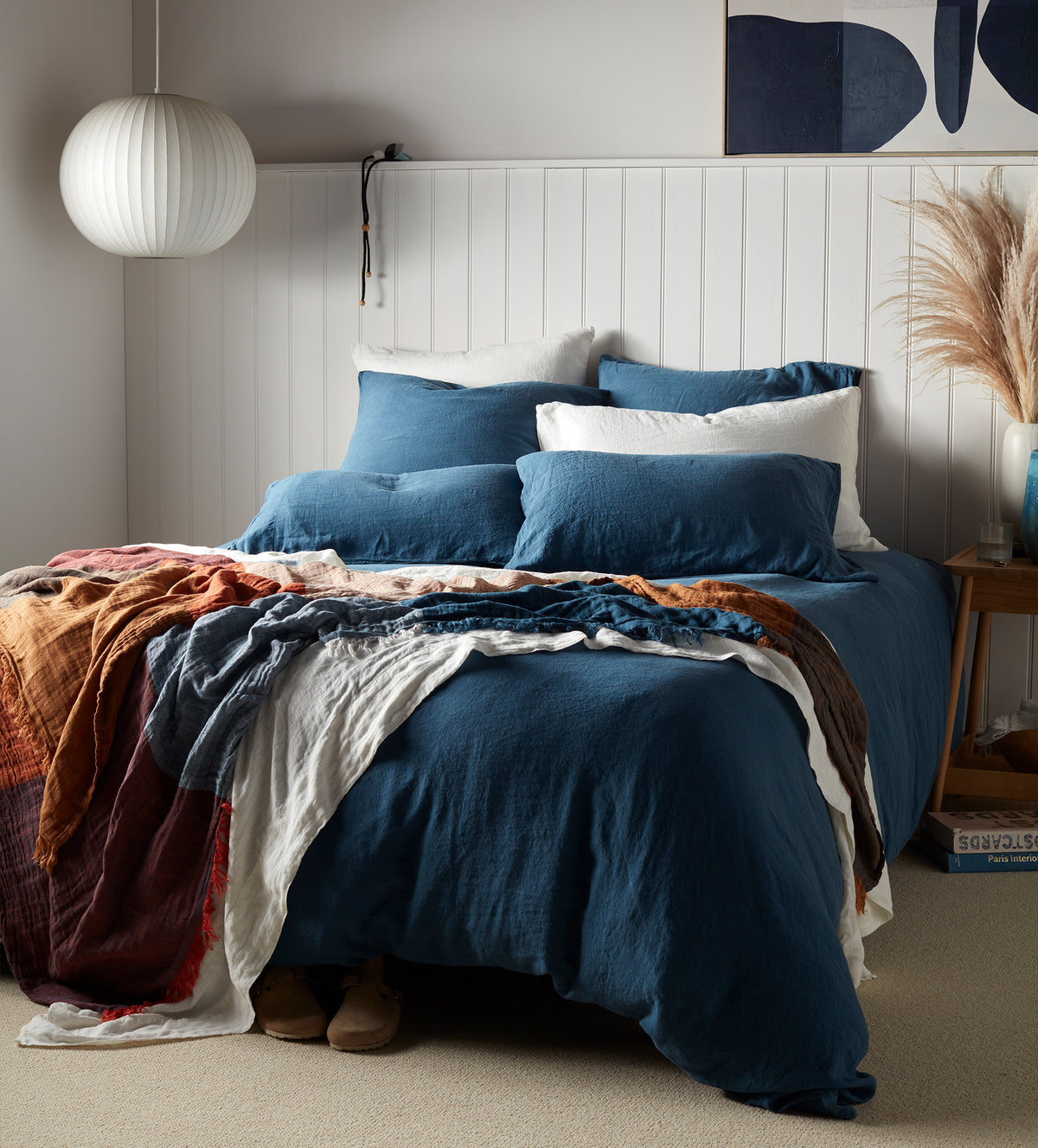 Peacock 100% Linen Bed Linen