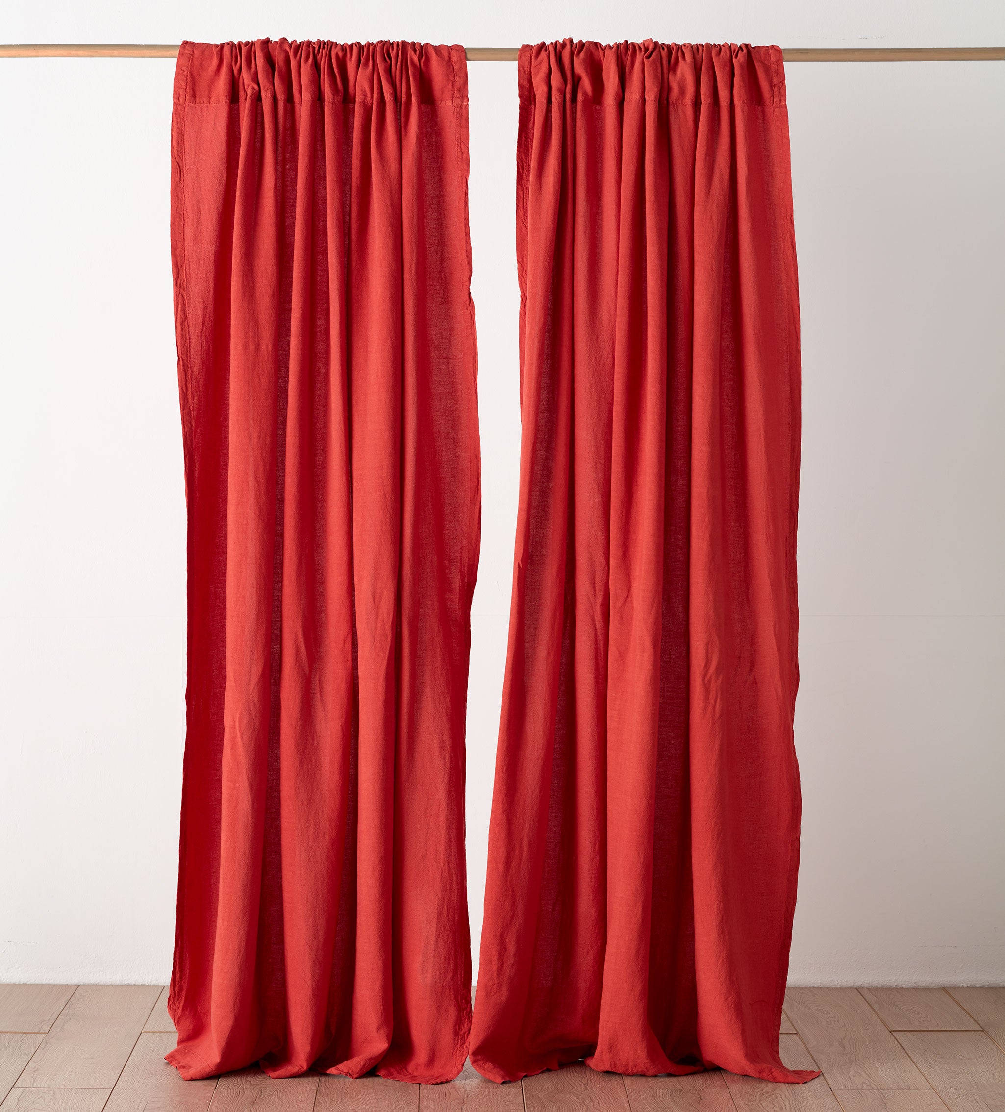 Paprika 100 Linen Loop Top Curtain (Single) Secret Linen Store