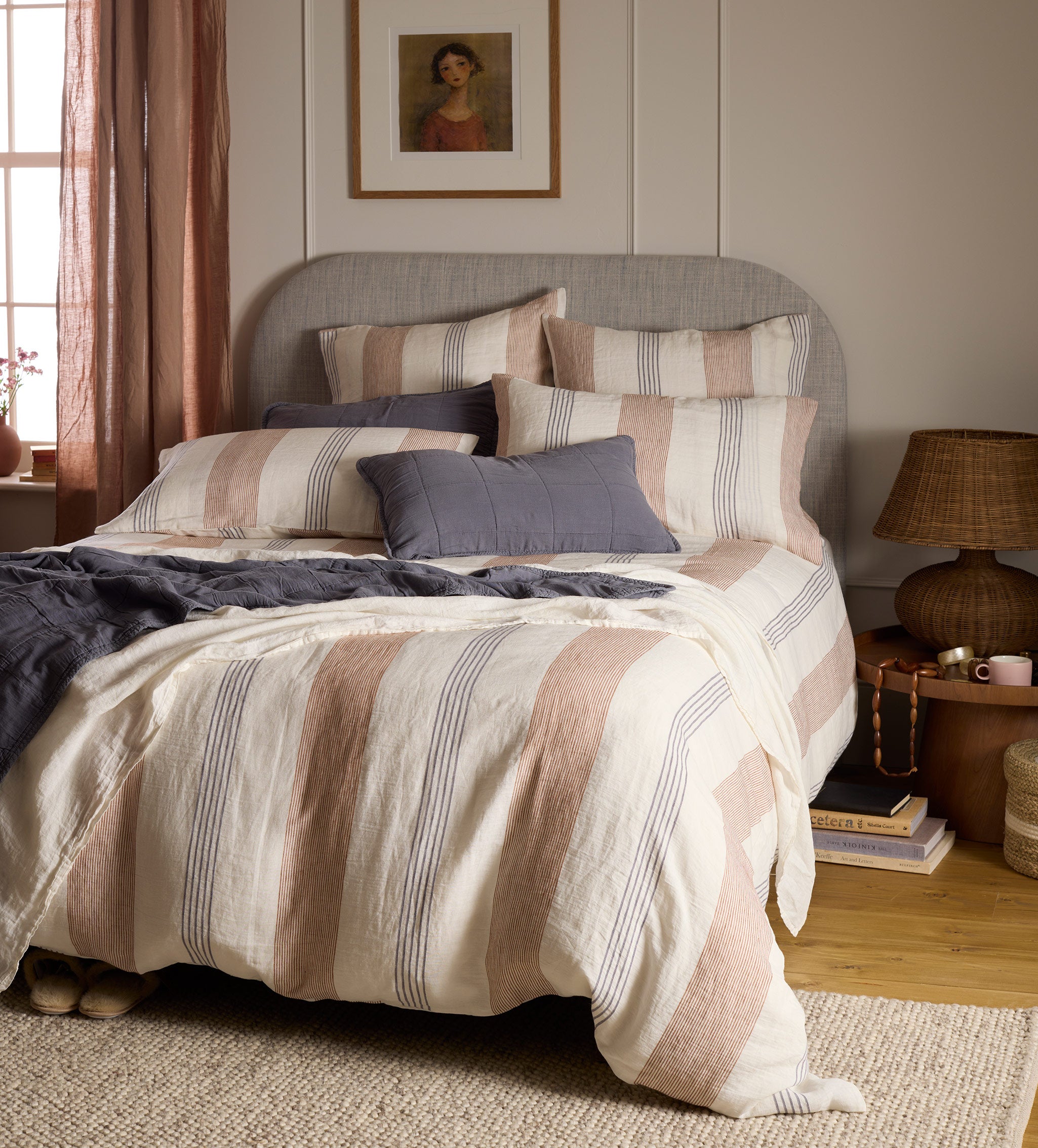 Sienna Stripe 100% Linen Bed Linen