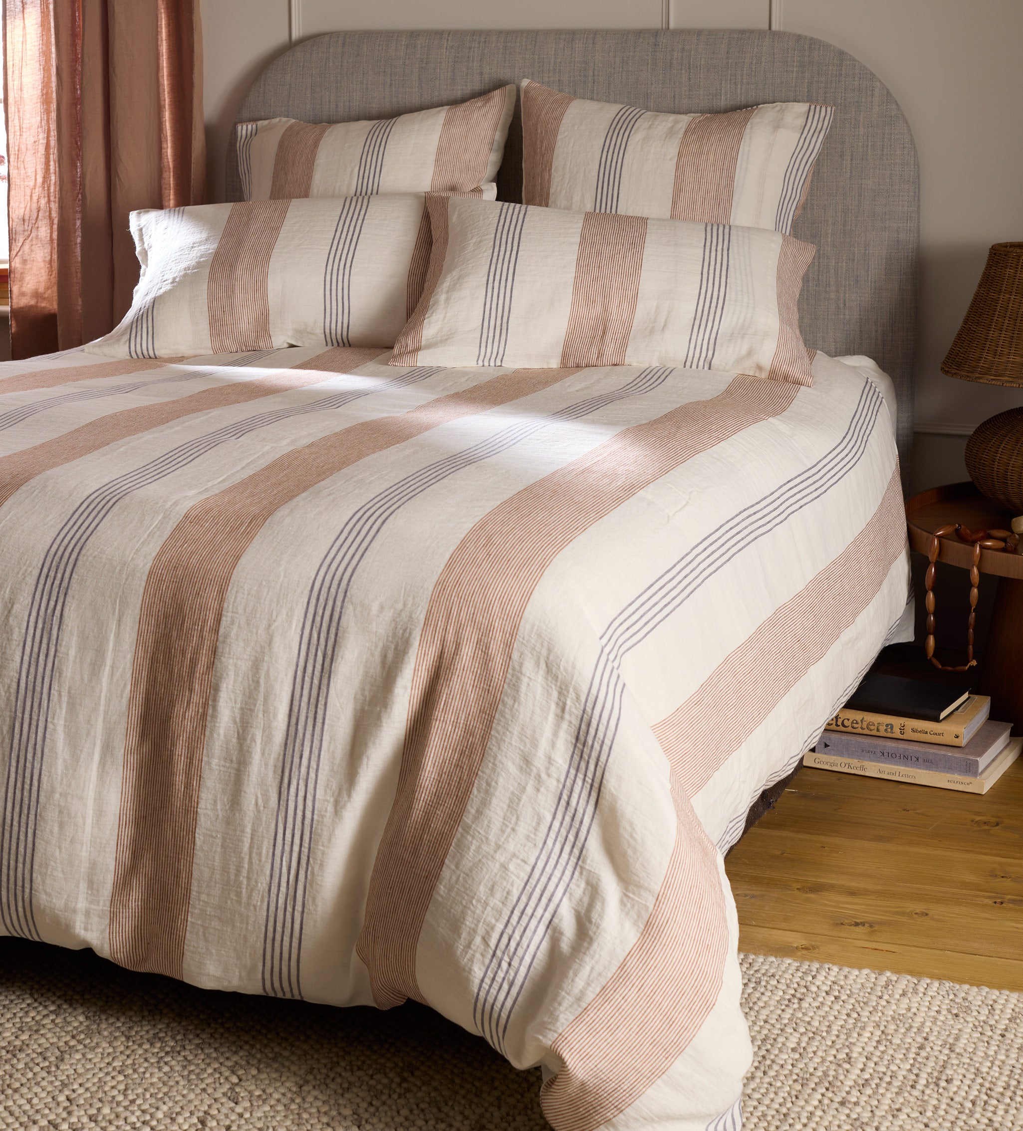 Sienna Stripe 100% Linen Bed Linen