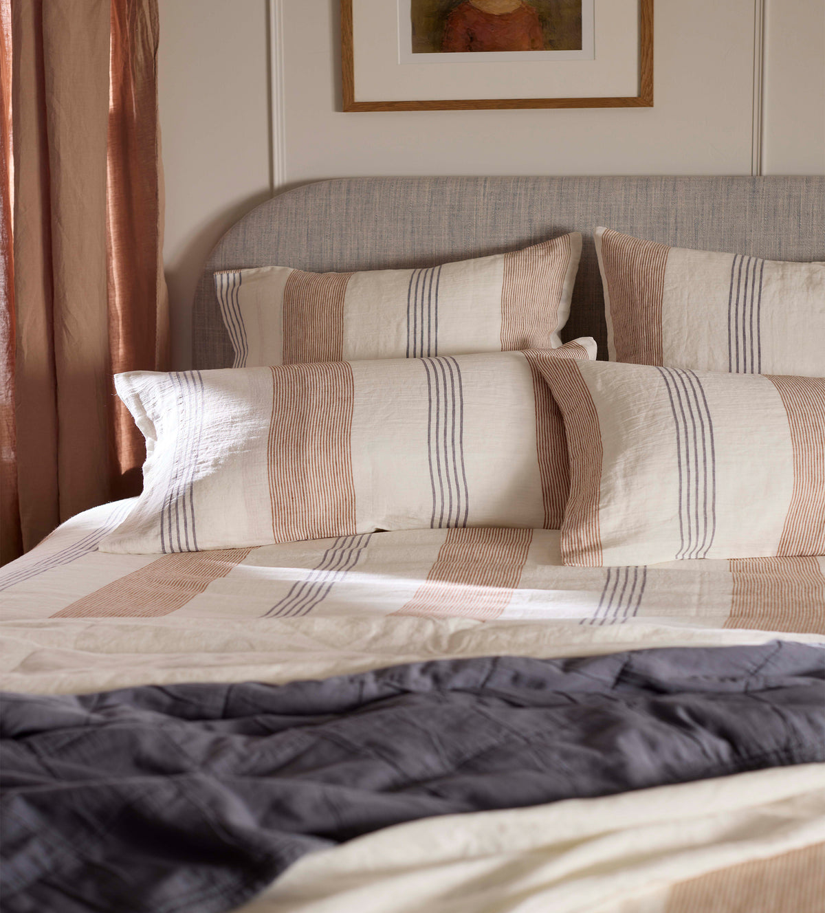 Sienna Stripe 100% Linen Pillowcase