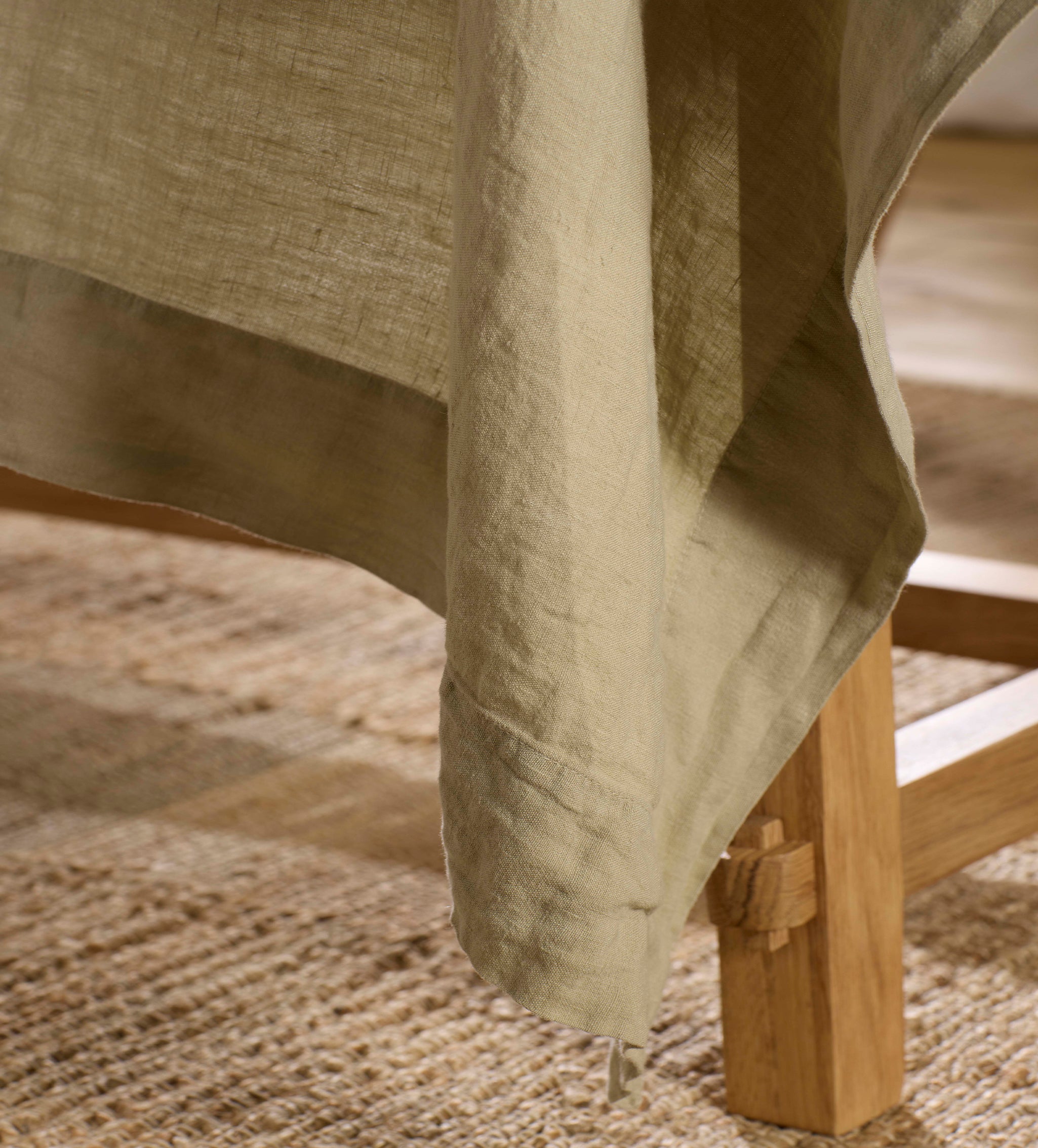 Soft Sage 100% Linen Tablecloth