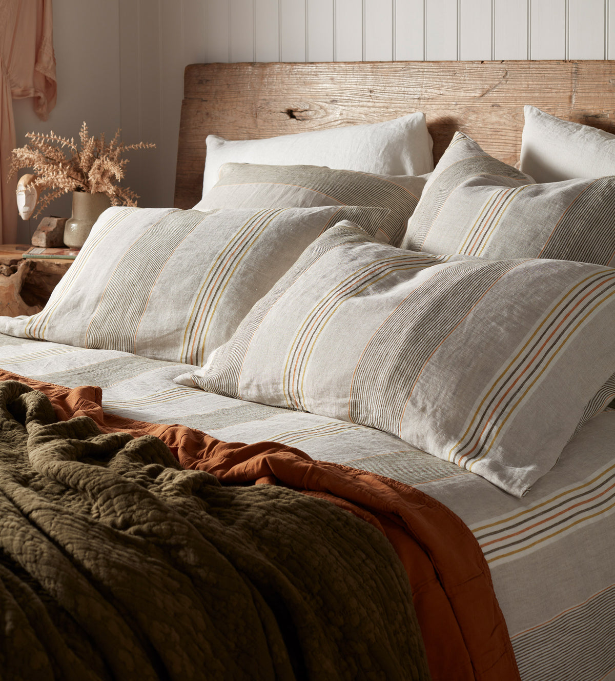 Sophie Stripe 100% Linen Pillowcase