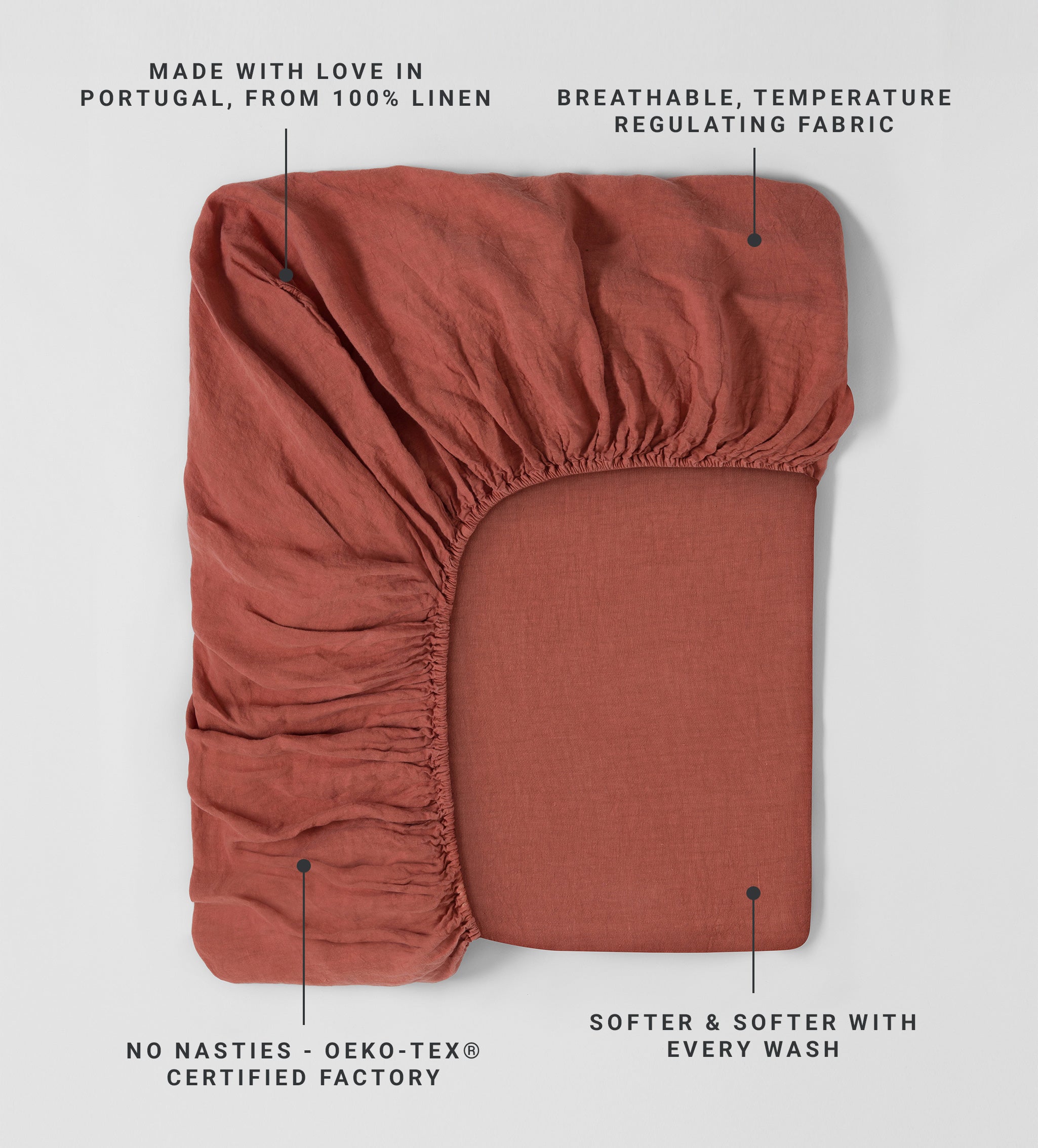 Spice 100% Linen Fitted Sheet