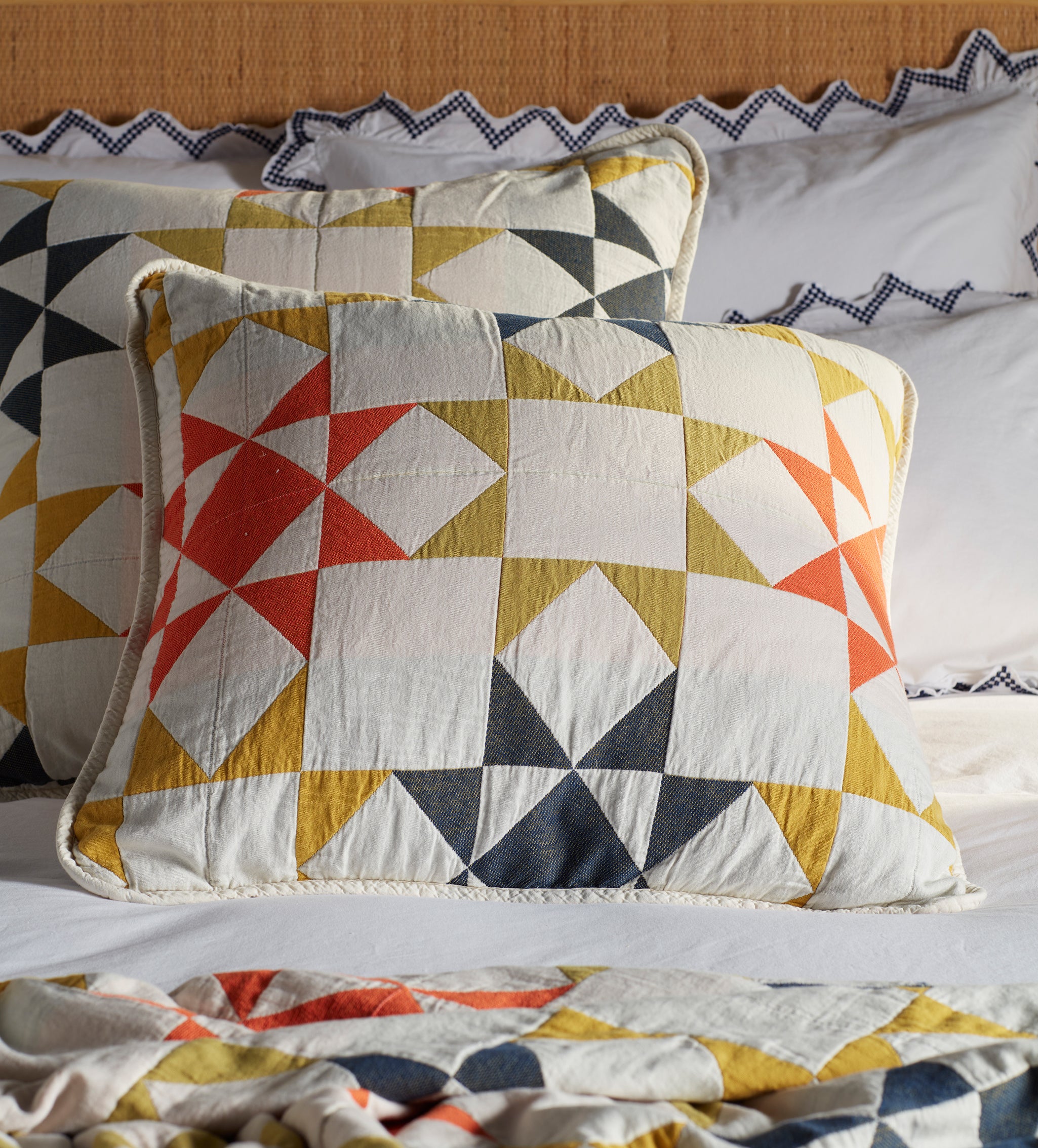 Glassette Stella Quilted 100% Cotton Cushion Cover