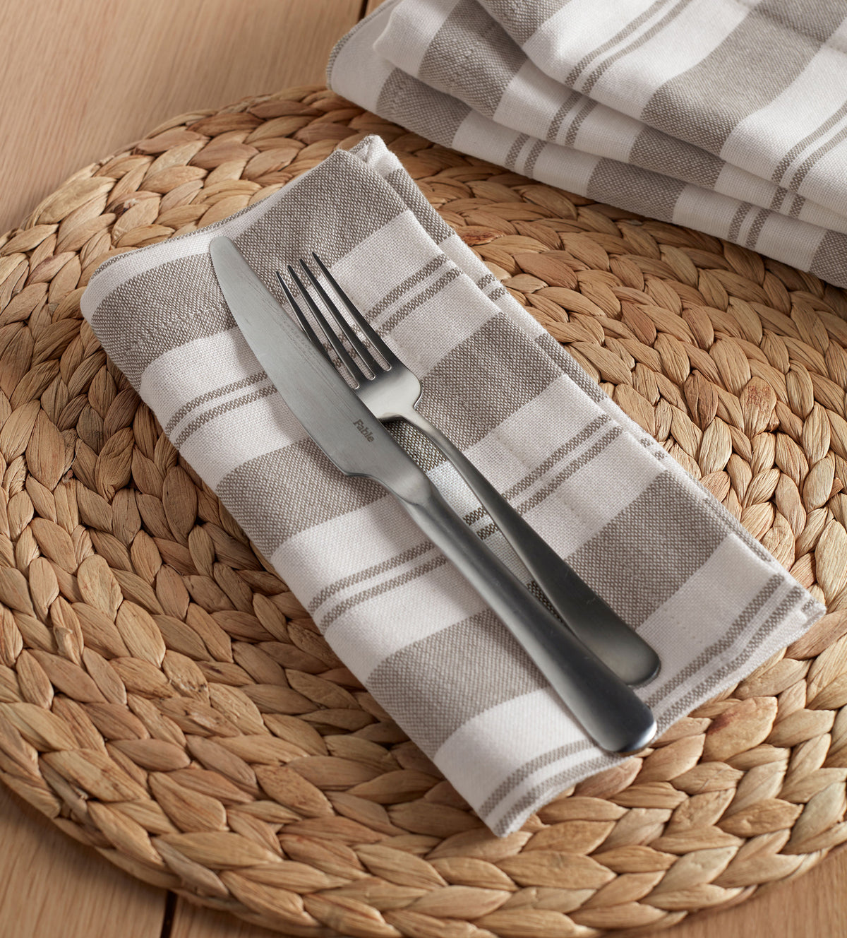 Taupe Isaac 100% Cotton Napkins - Set of 4