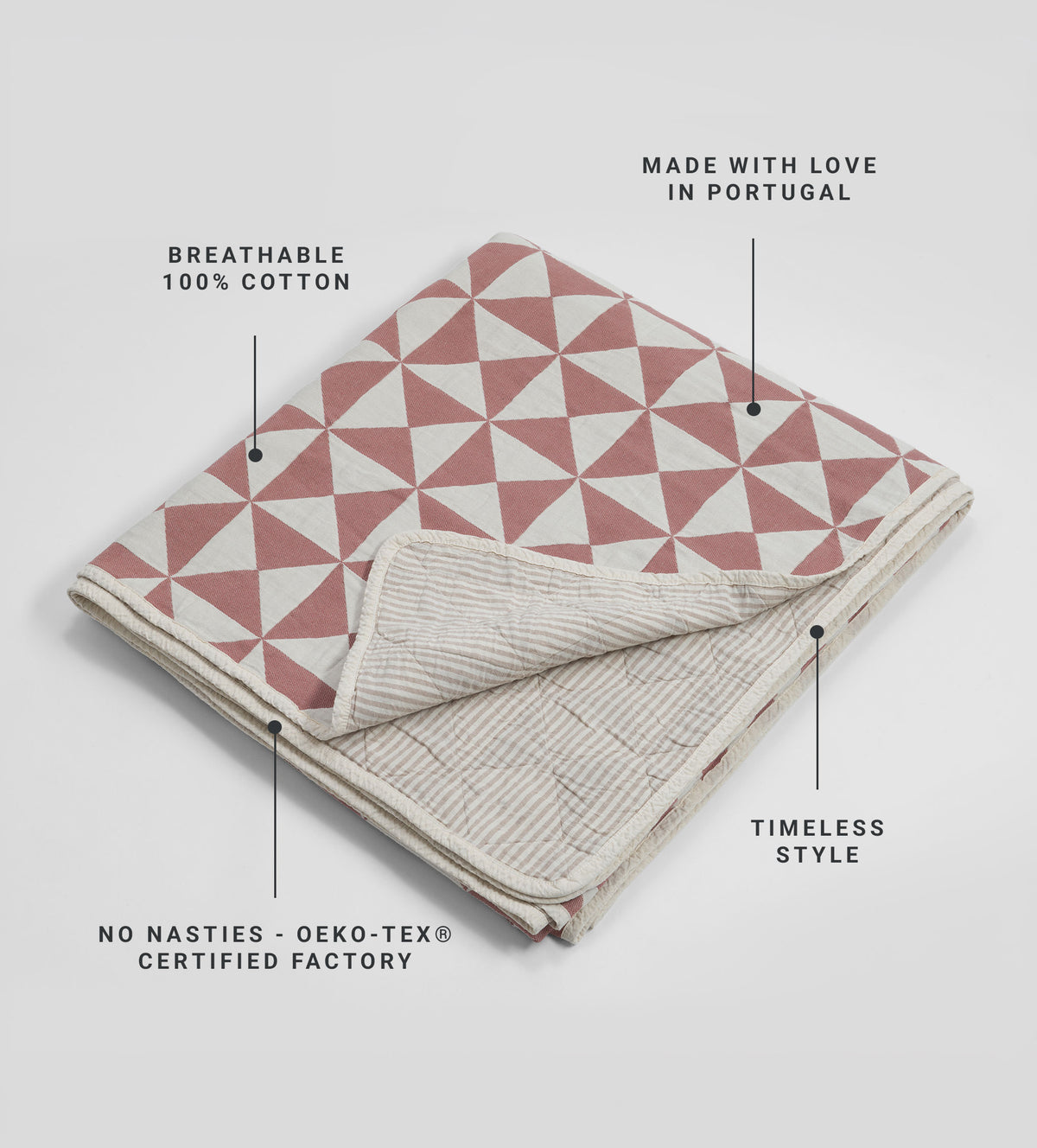 Rosewood Tilly 100% Organic Cotton Quilted Throw
