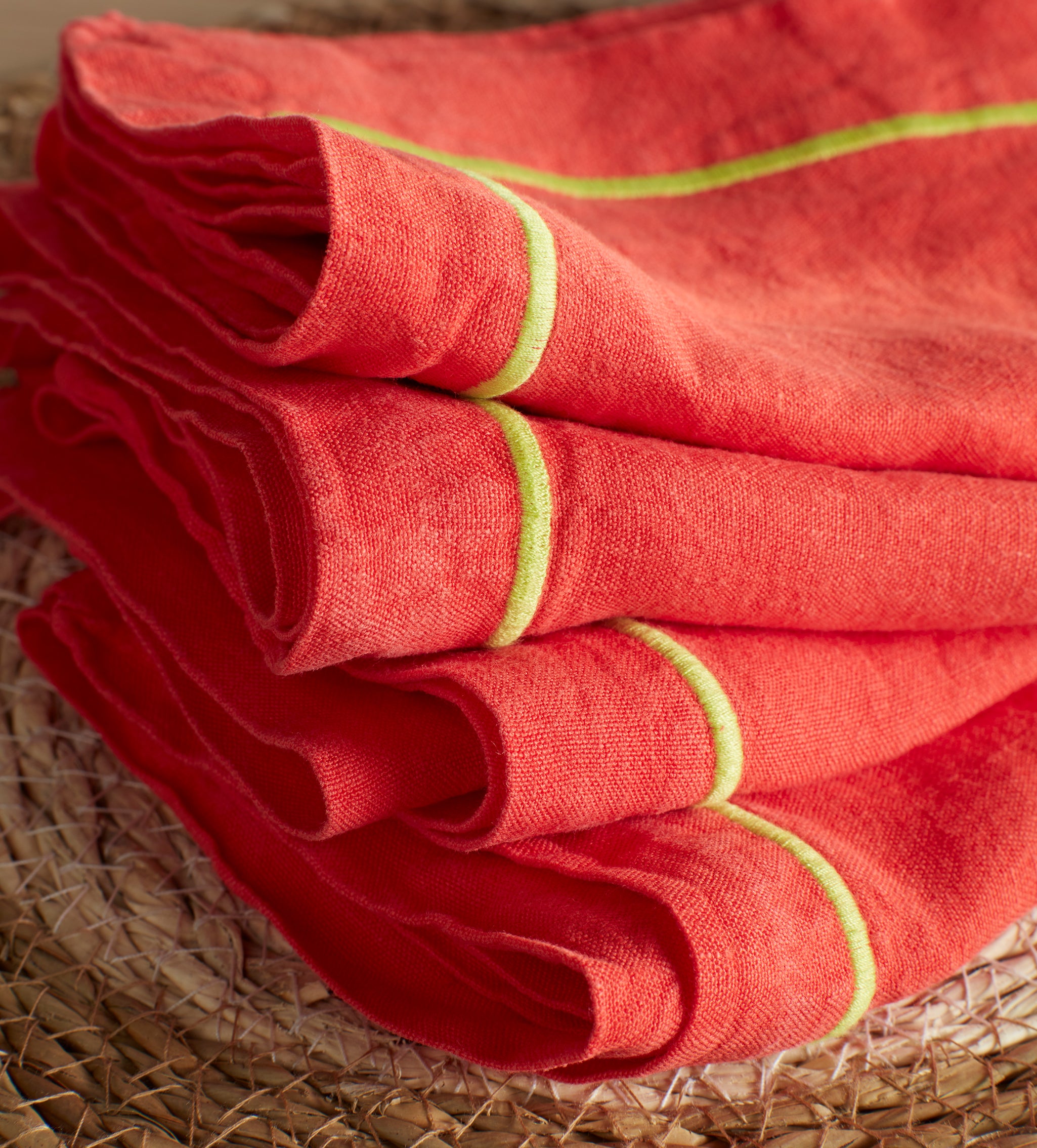 Glassette Tomato 100% Linen Napkins - Set of 4