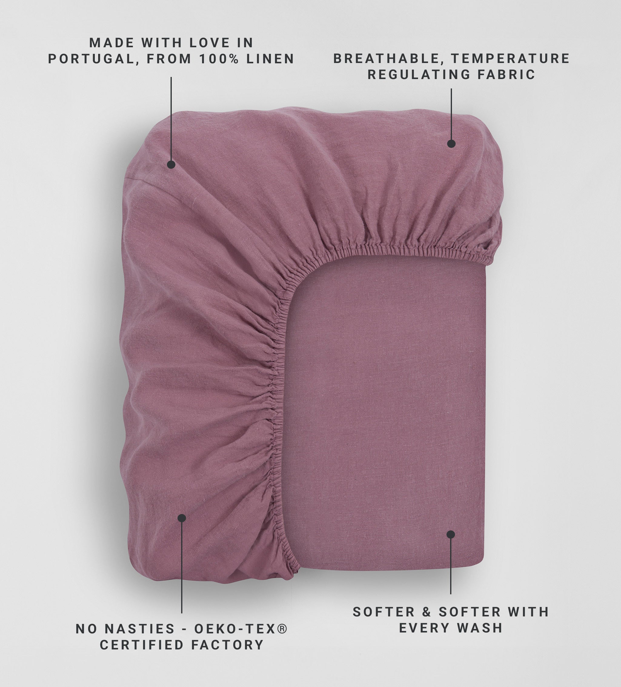 Vintage Rose 100% Linen Fitted Sheet