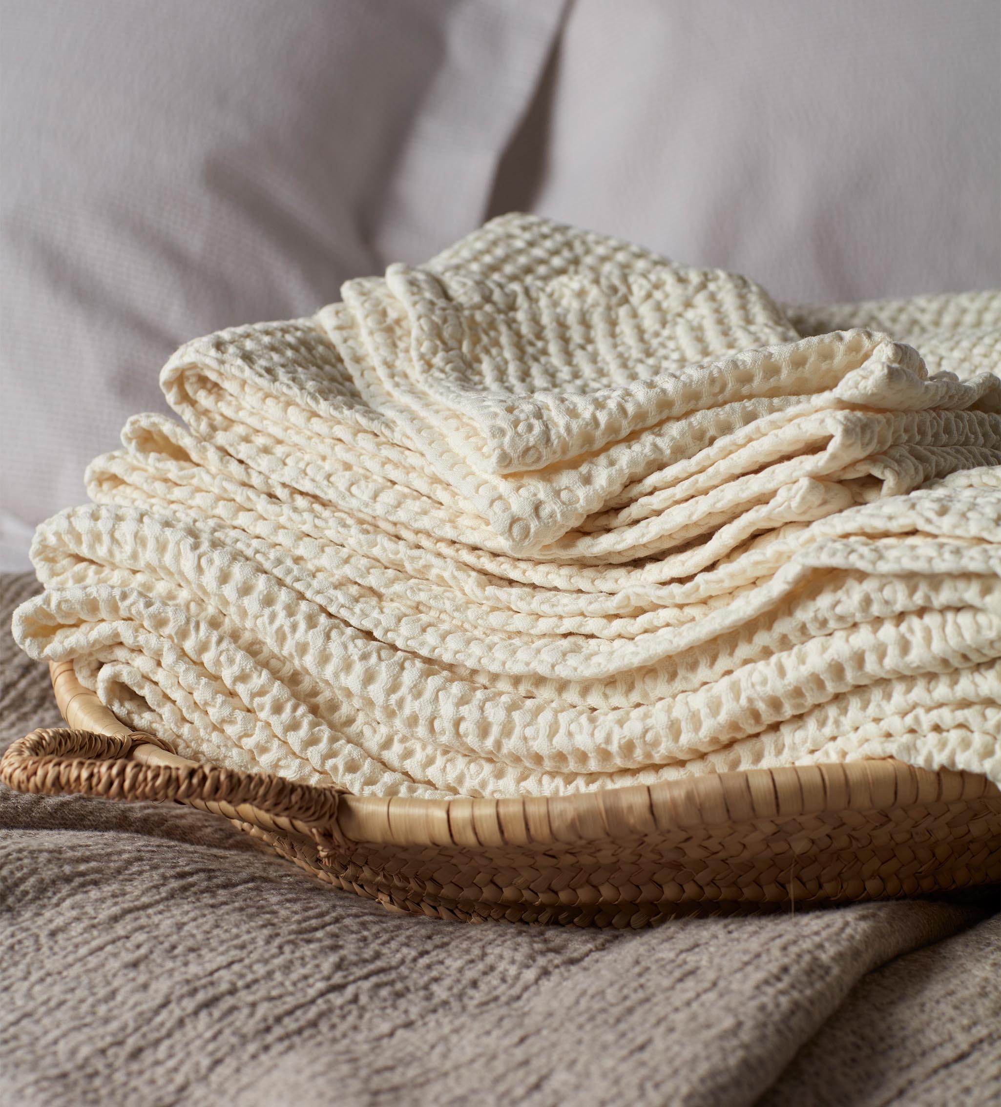 Cream 100 Cotton Waffle Towel Secret Linen Store