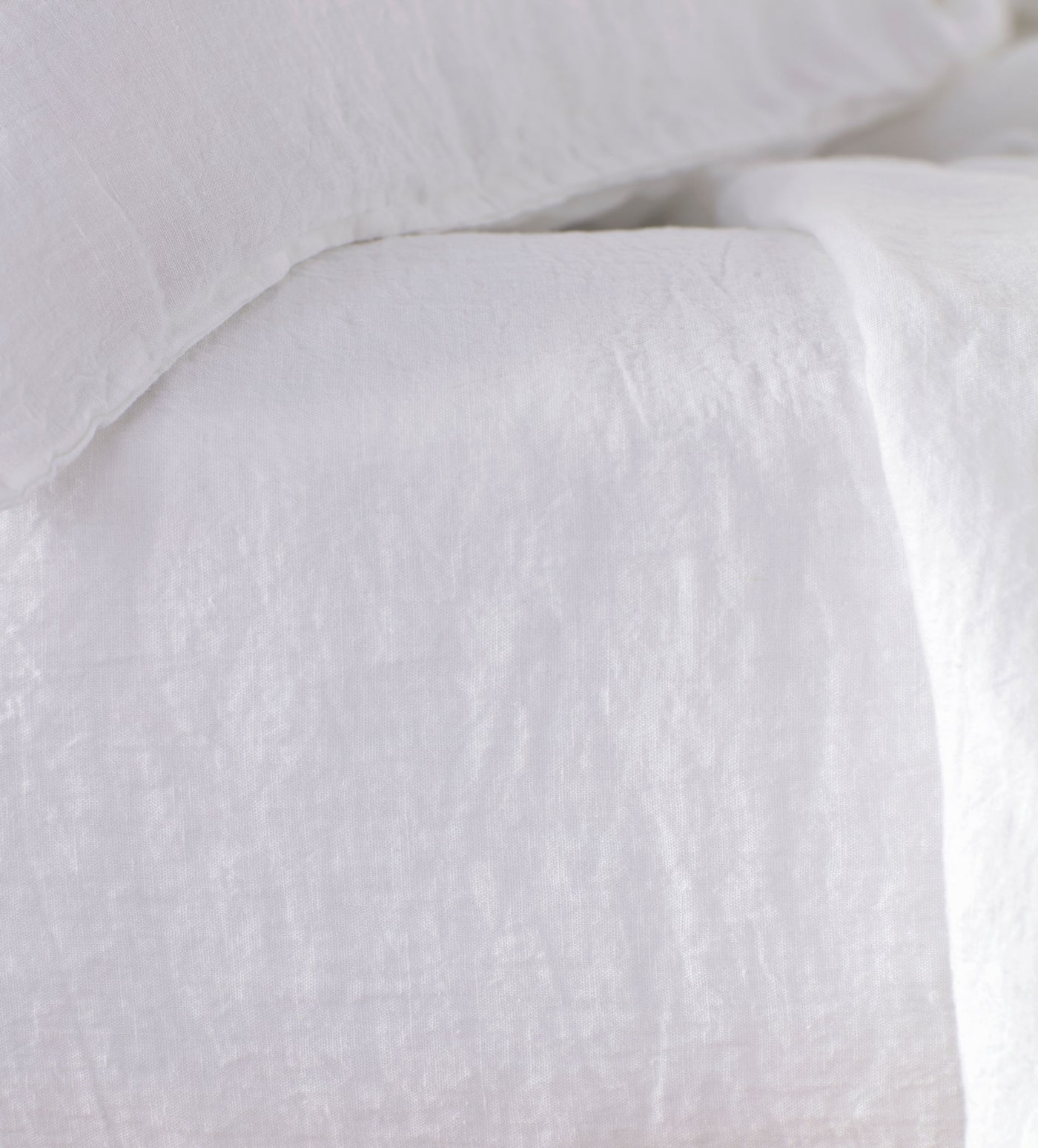 White 100% Linen Euro Fitted Sheet