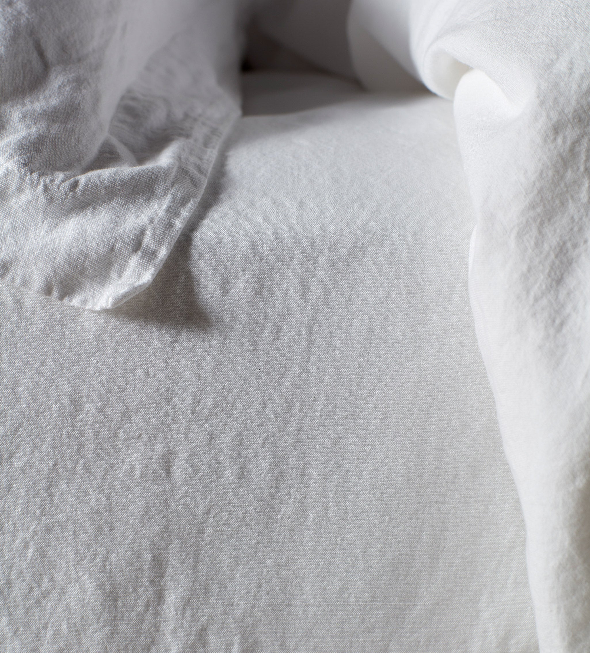 White Linen Blend Bed Linen