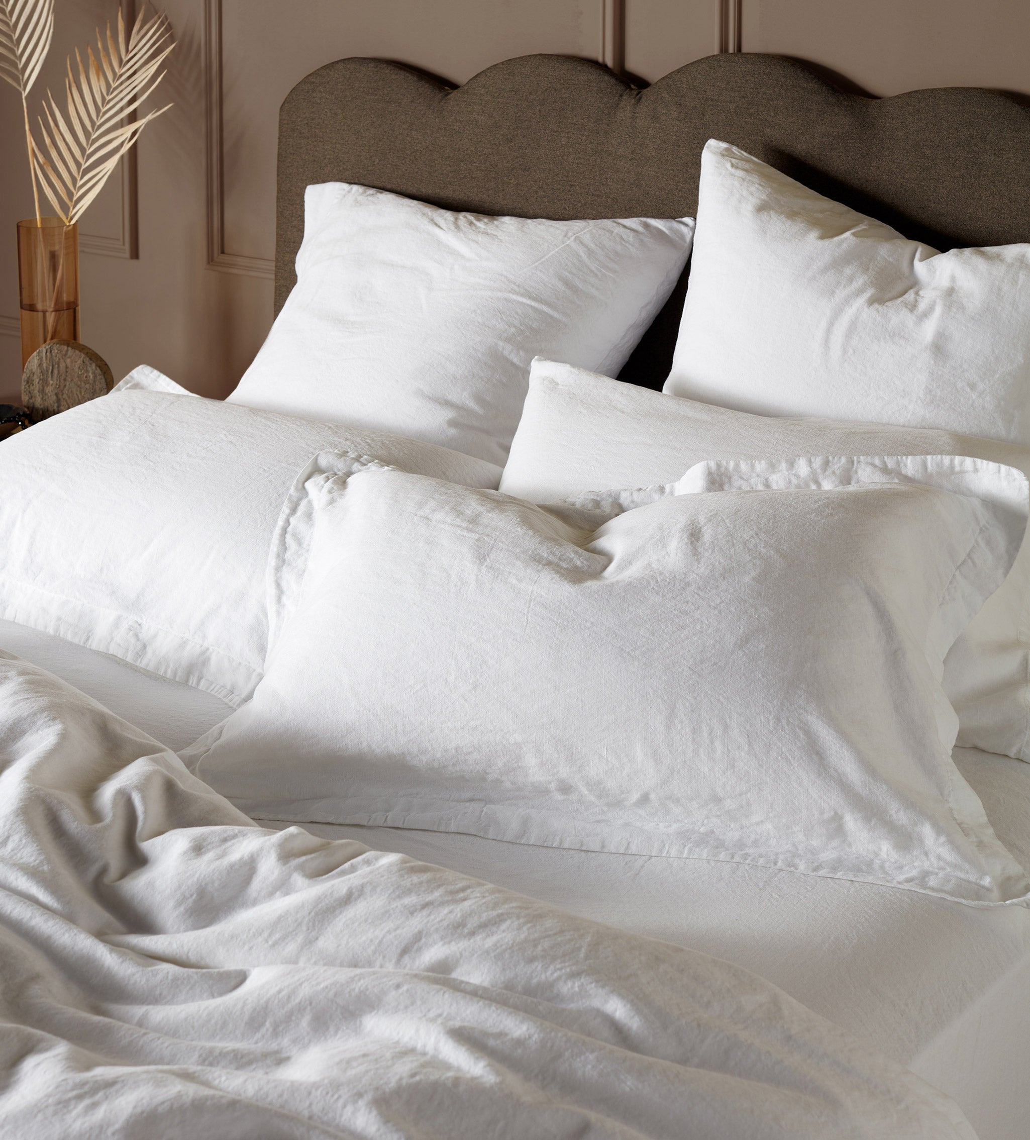 White Linen Blend Duvet Cover