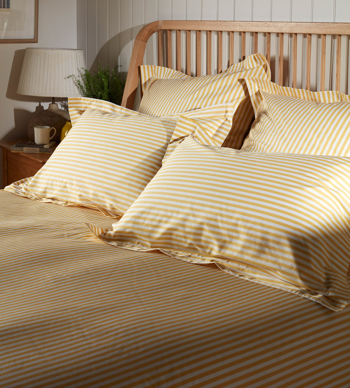 Yellow Betsy Stripe 100% Organic Cotton Pillowcase
