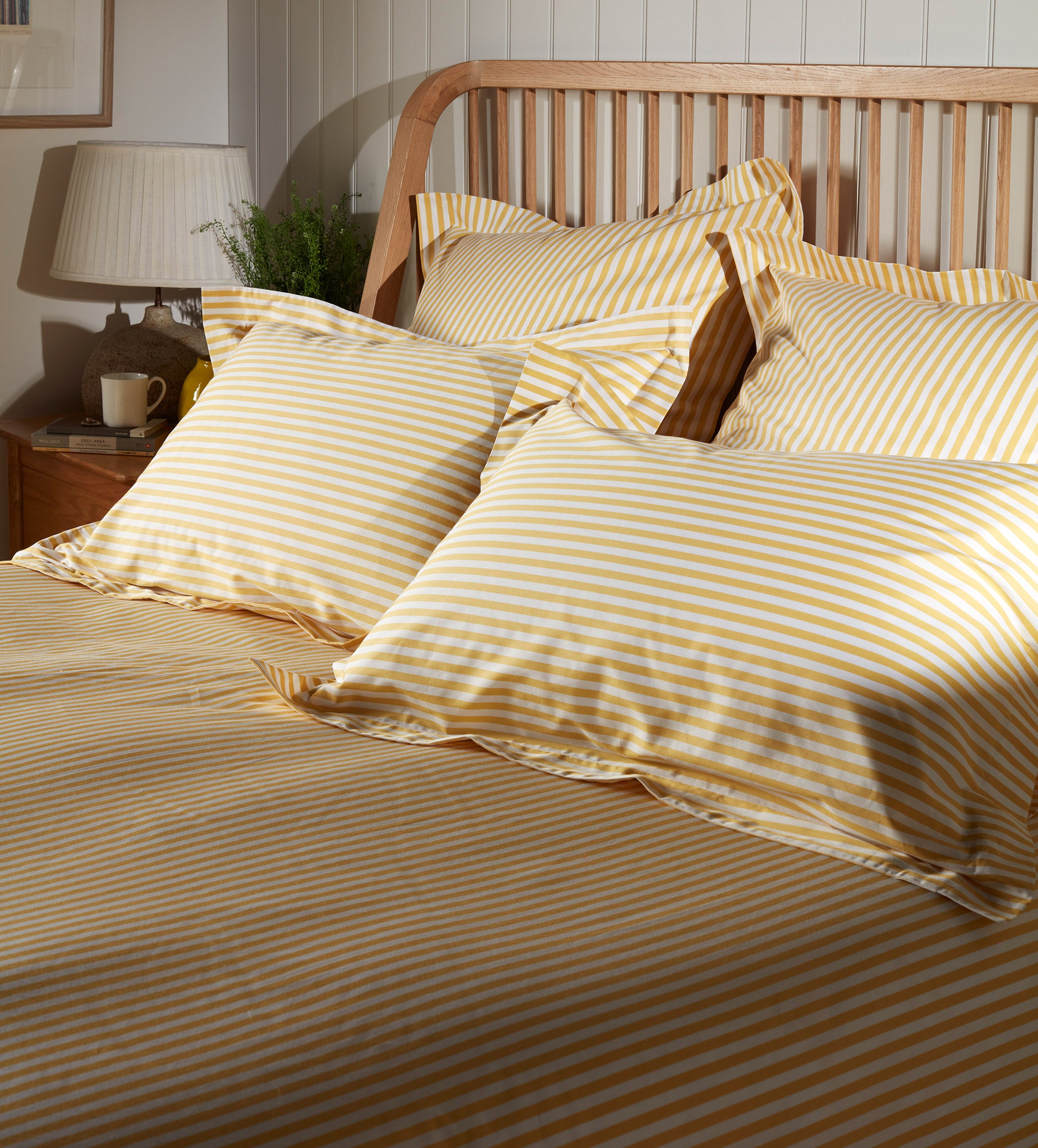 Yellow Betsy Stripe 100% Organic Cotton Bed Linen