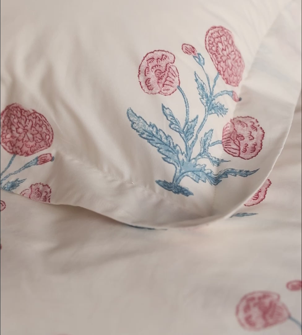 Molly Mahon Poppy 100% Cotton Oxford Pillowcase