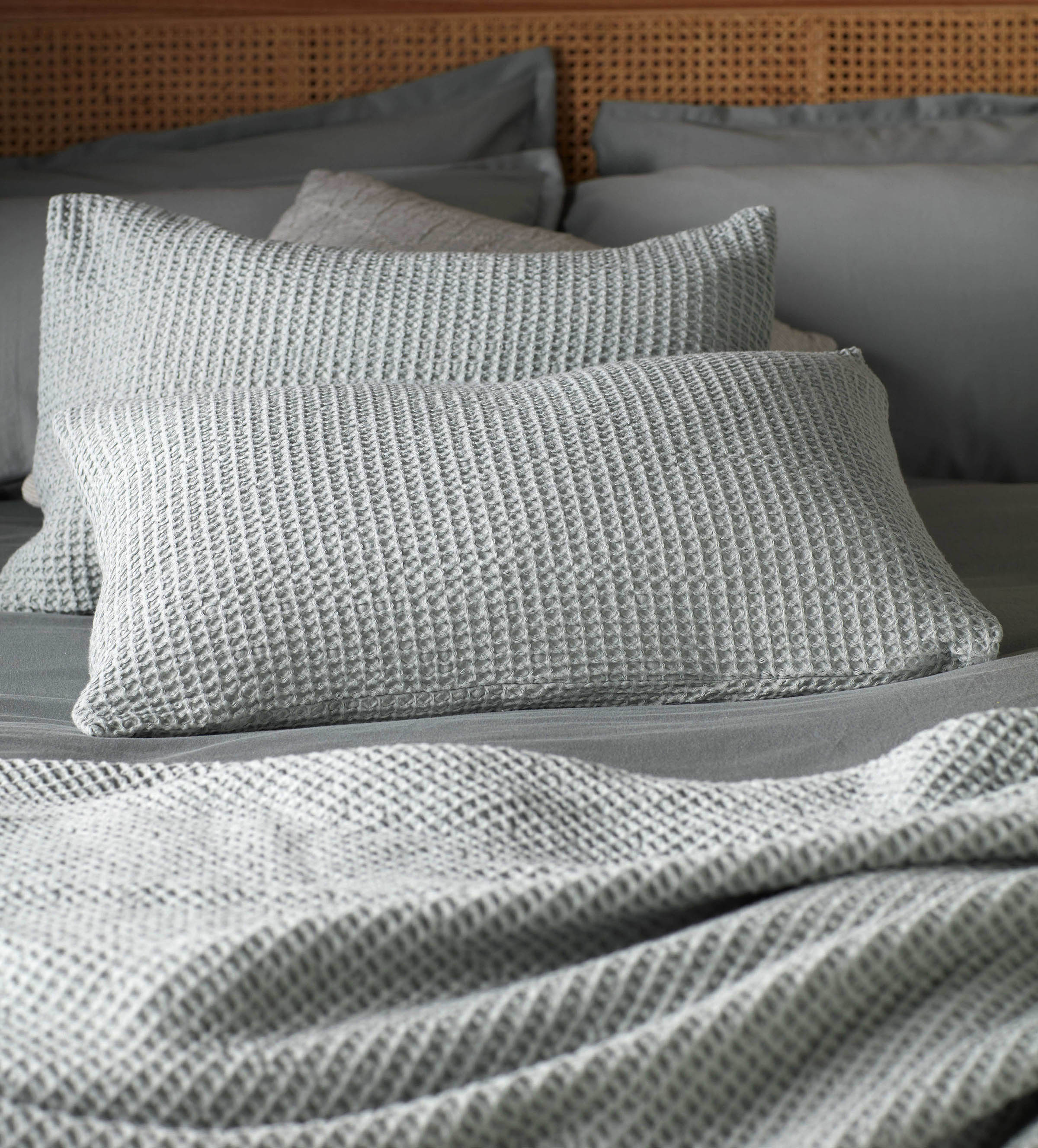 Sage Big Waffle Cushion Cover