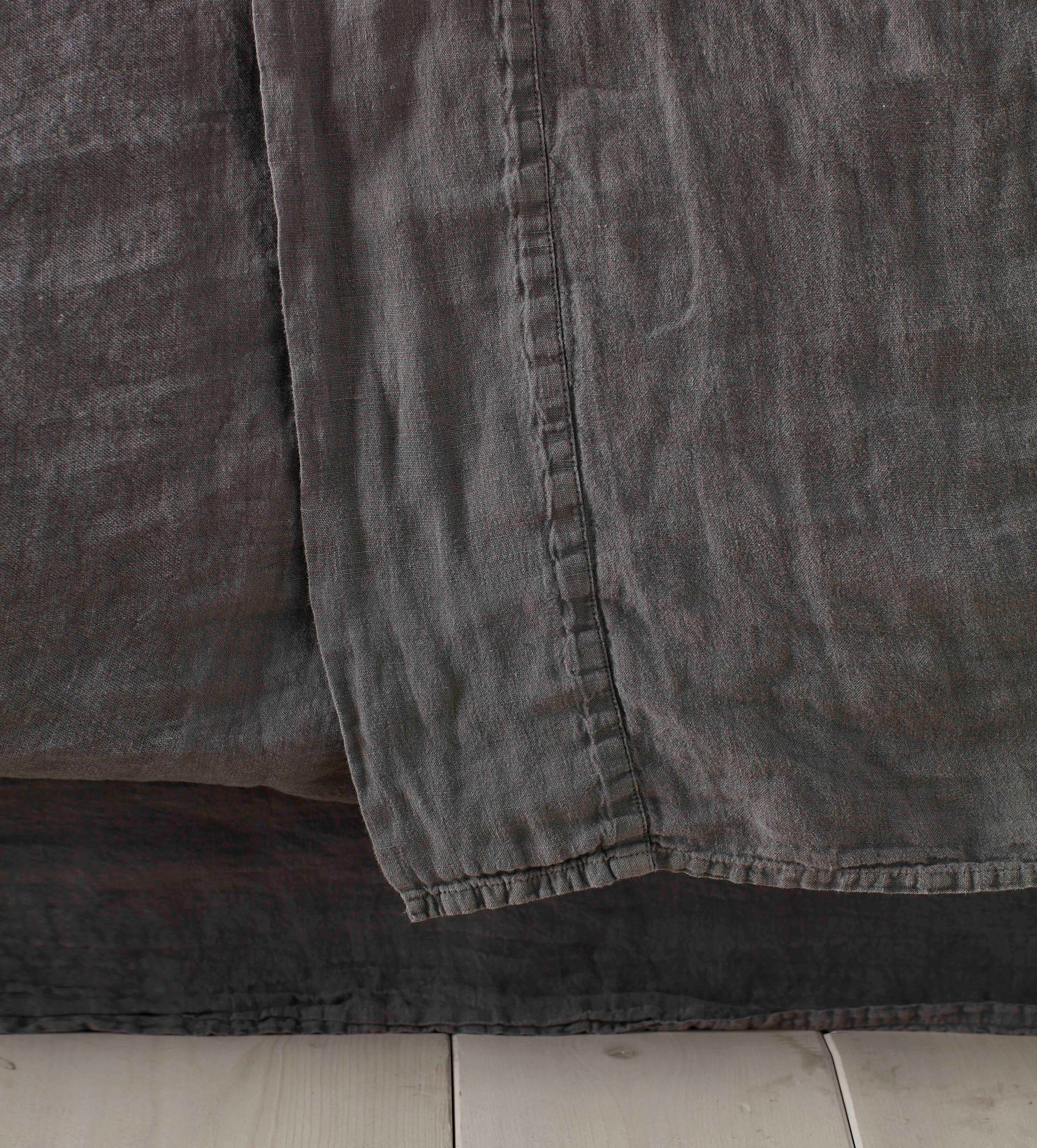 100 Linen Charcoal Grey Flat Sheet Secret Linen Store