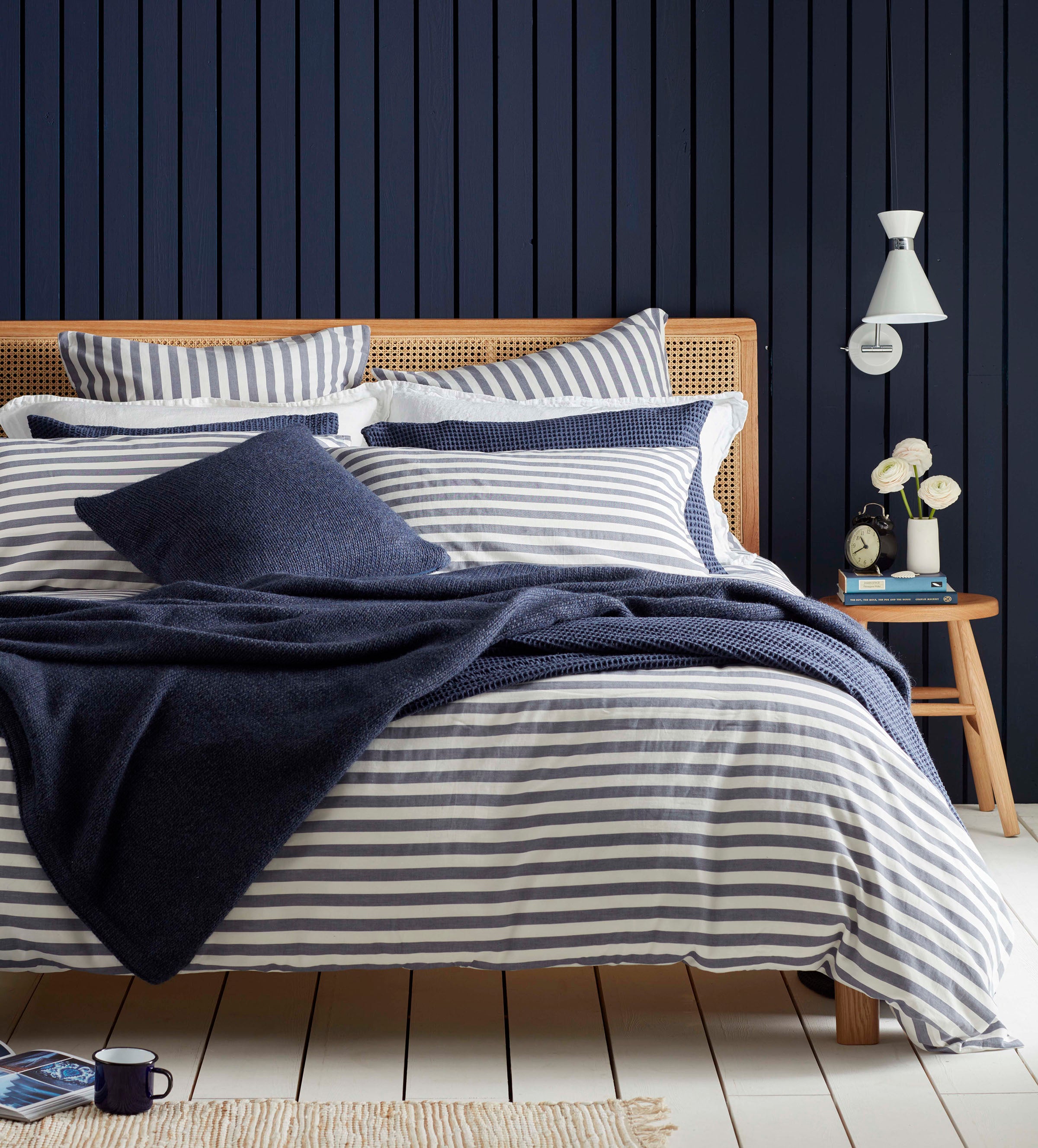 Coastal Stripe Navy Bedding