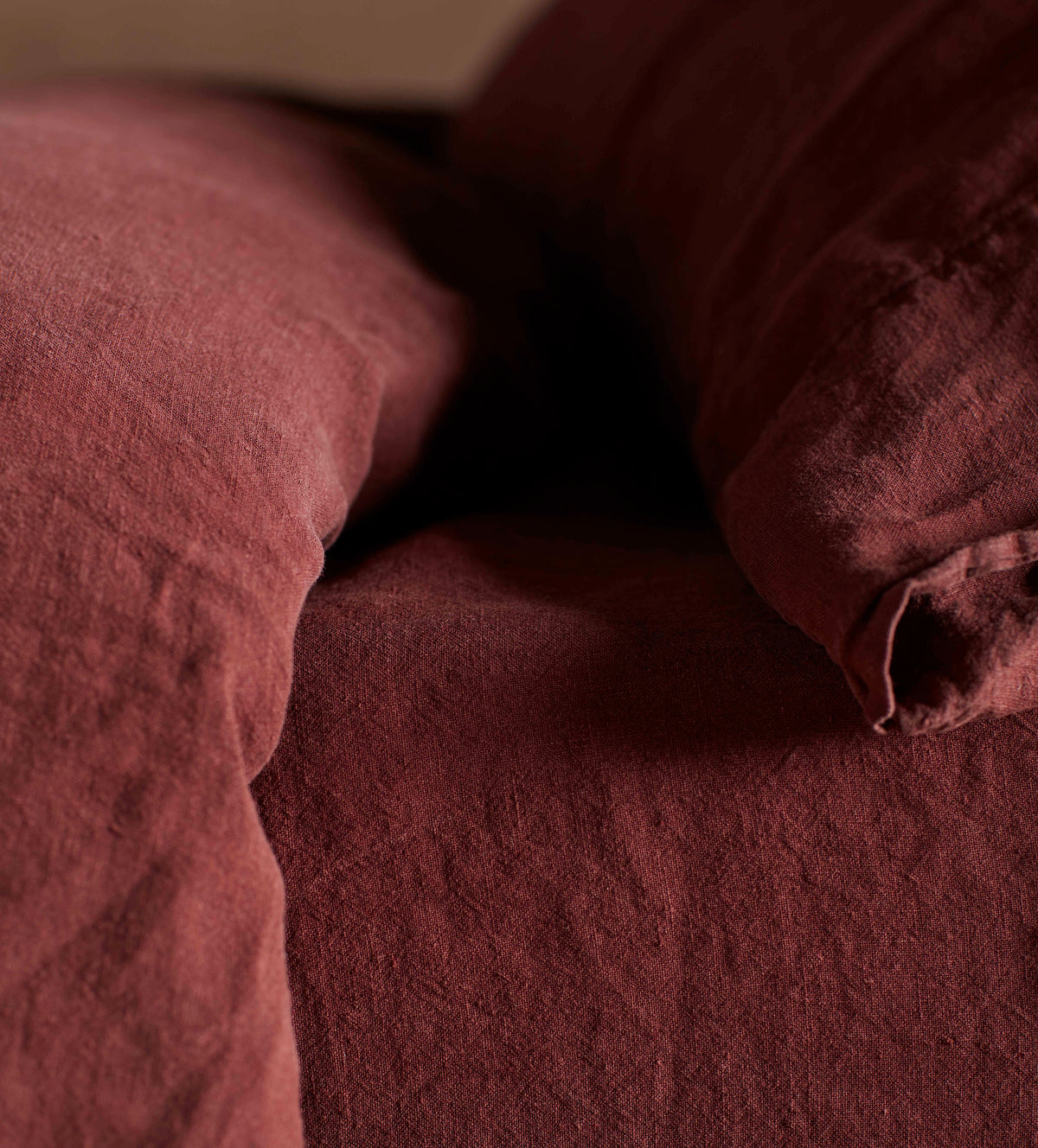 CONKER LINEN FITTED SHEET